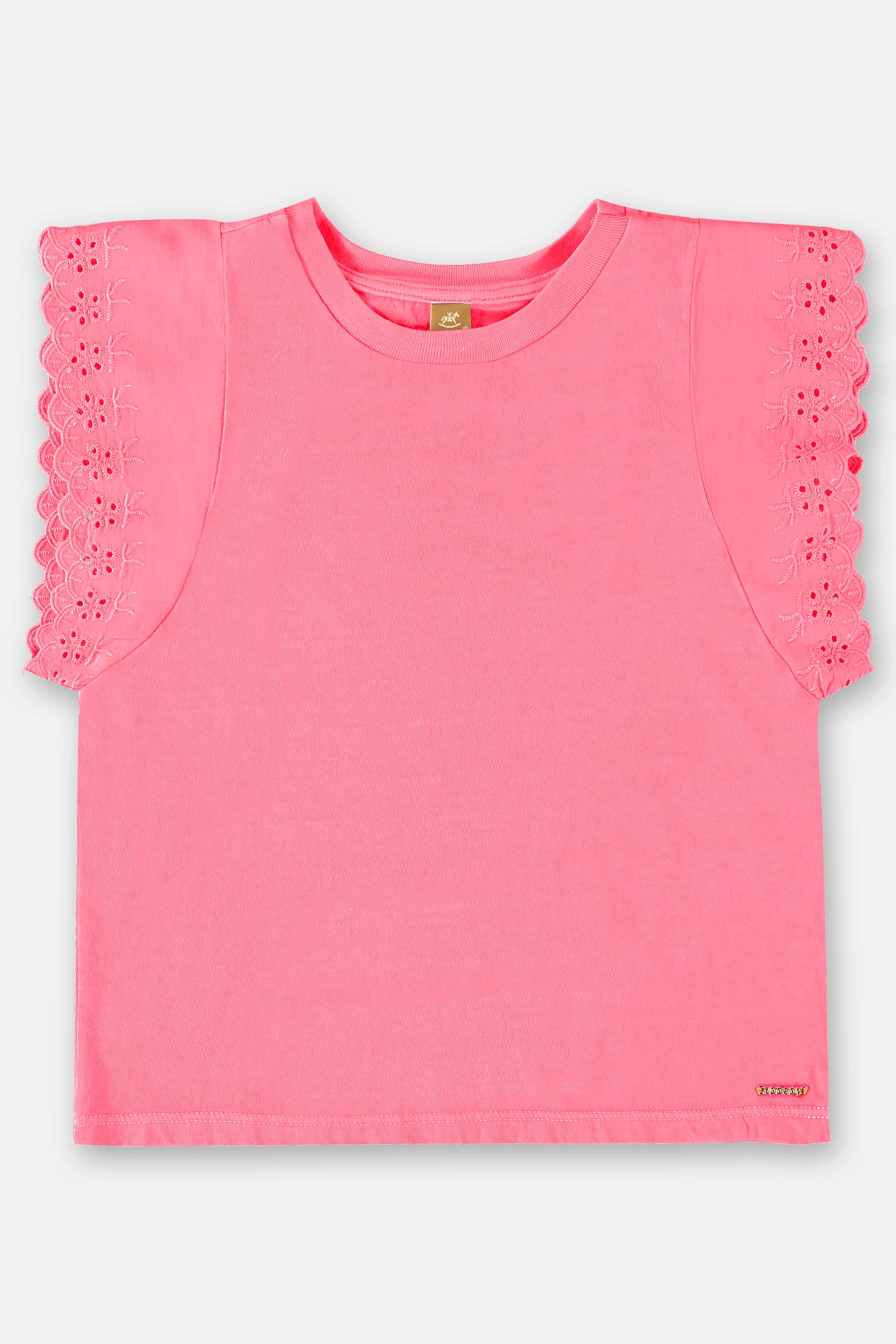 Blusa Manga Curta Básica Infantil (Rosa Pink Neon) Up Baby - Imagem 25