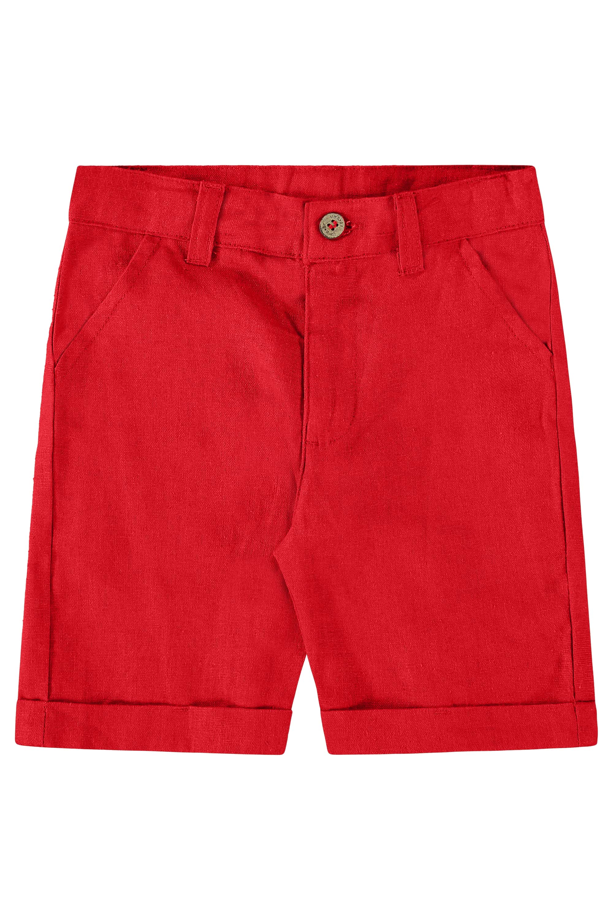 Bermuda Básica Infantil para Meninos em Linho (Vermelho) Up Baby - Imagem 13