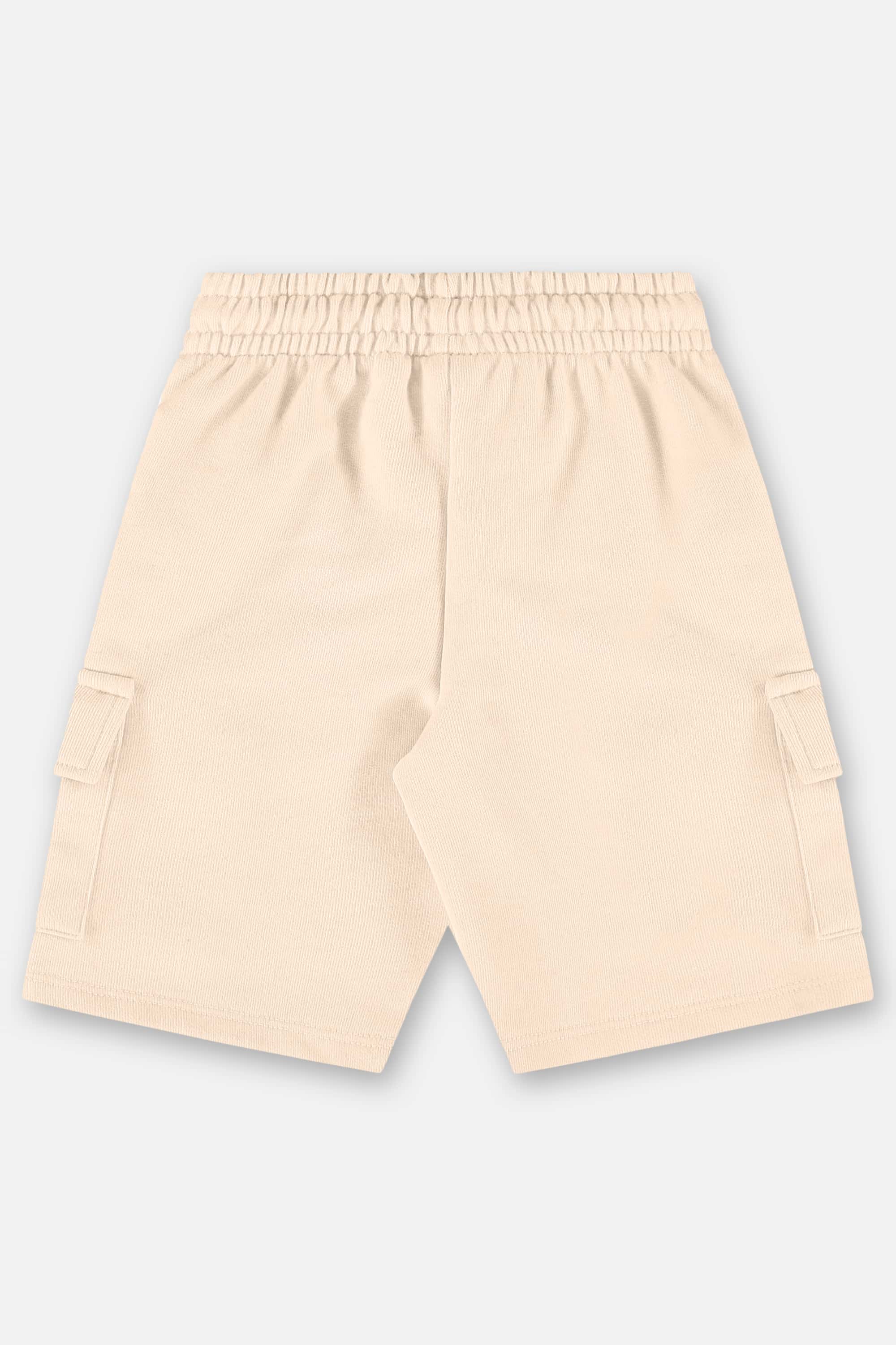 Bermuda Infantil para Meninos em Moletom Linho (Bege) Up Baby - Imagem 2