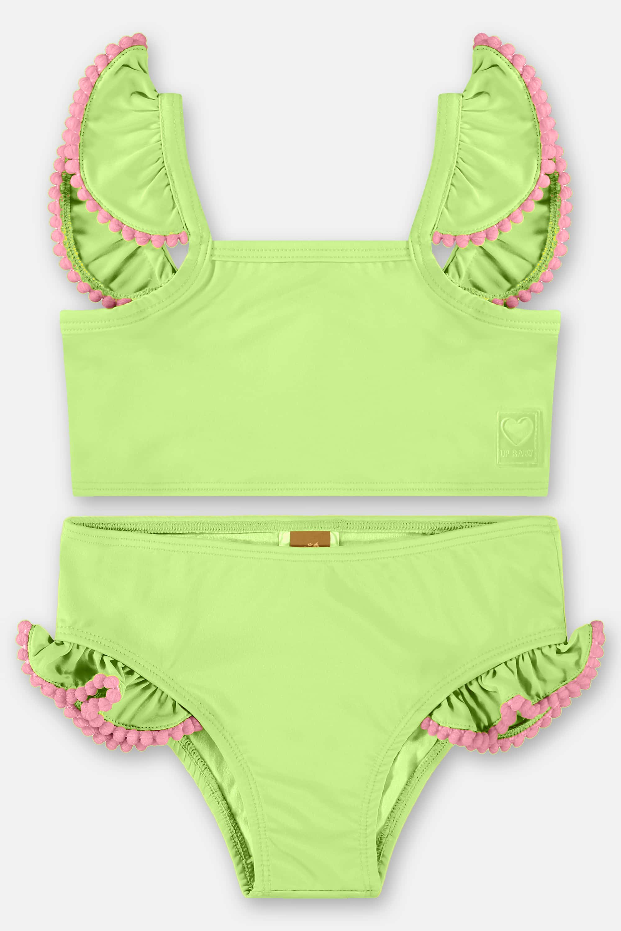Biquíni Infantil com Top e Calcinha FPS+50 (Verde Neon) Up Baby
