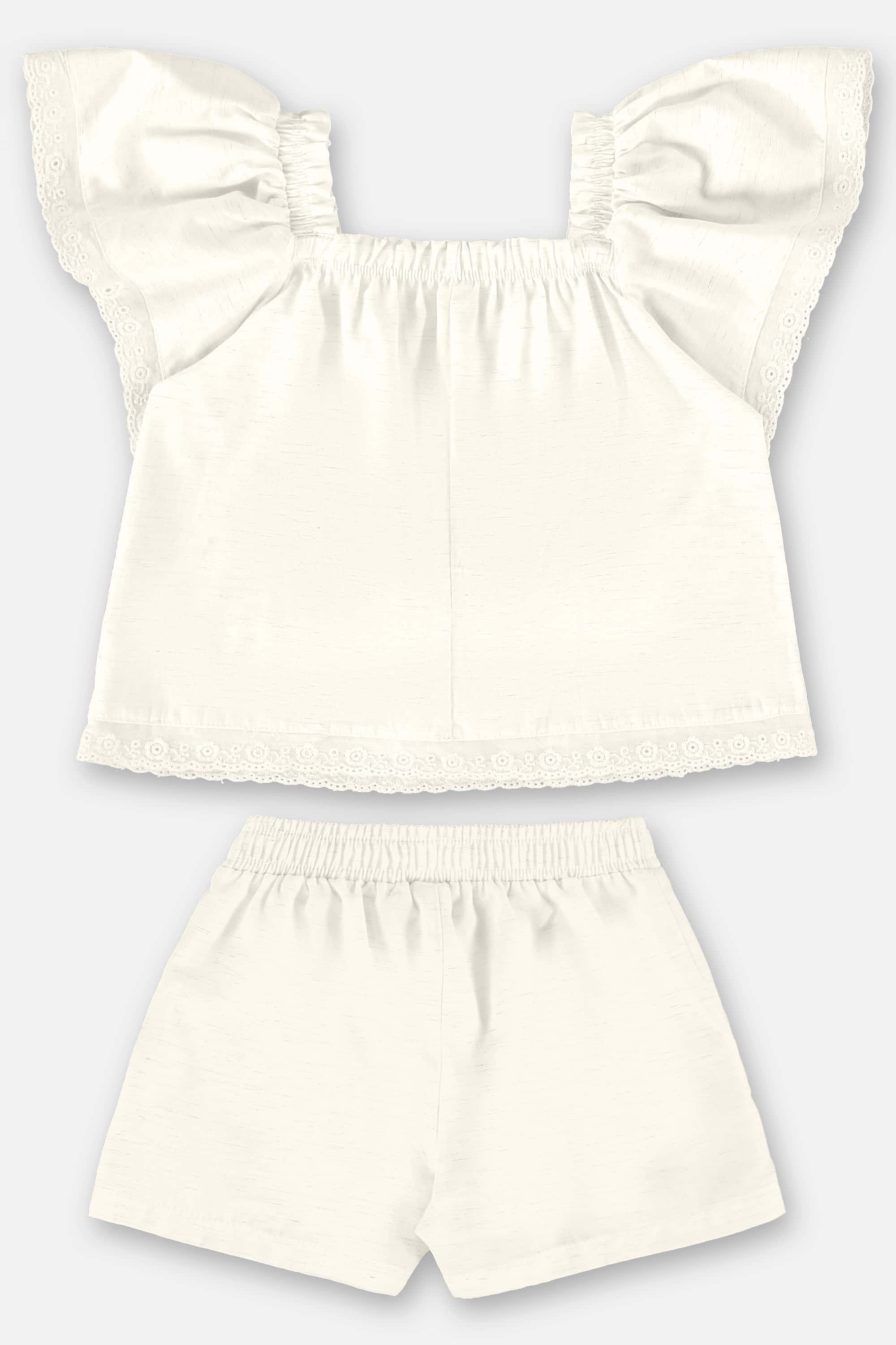 Conjunto Infantil com Blusa e Short para Menina (Bege) Up Baby - Imagem 19