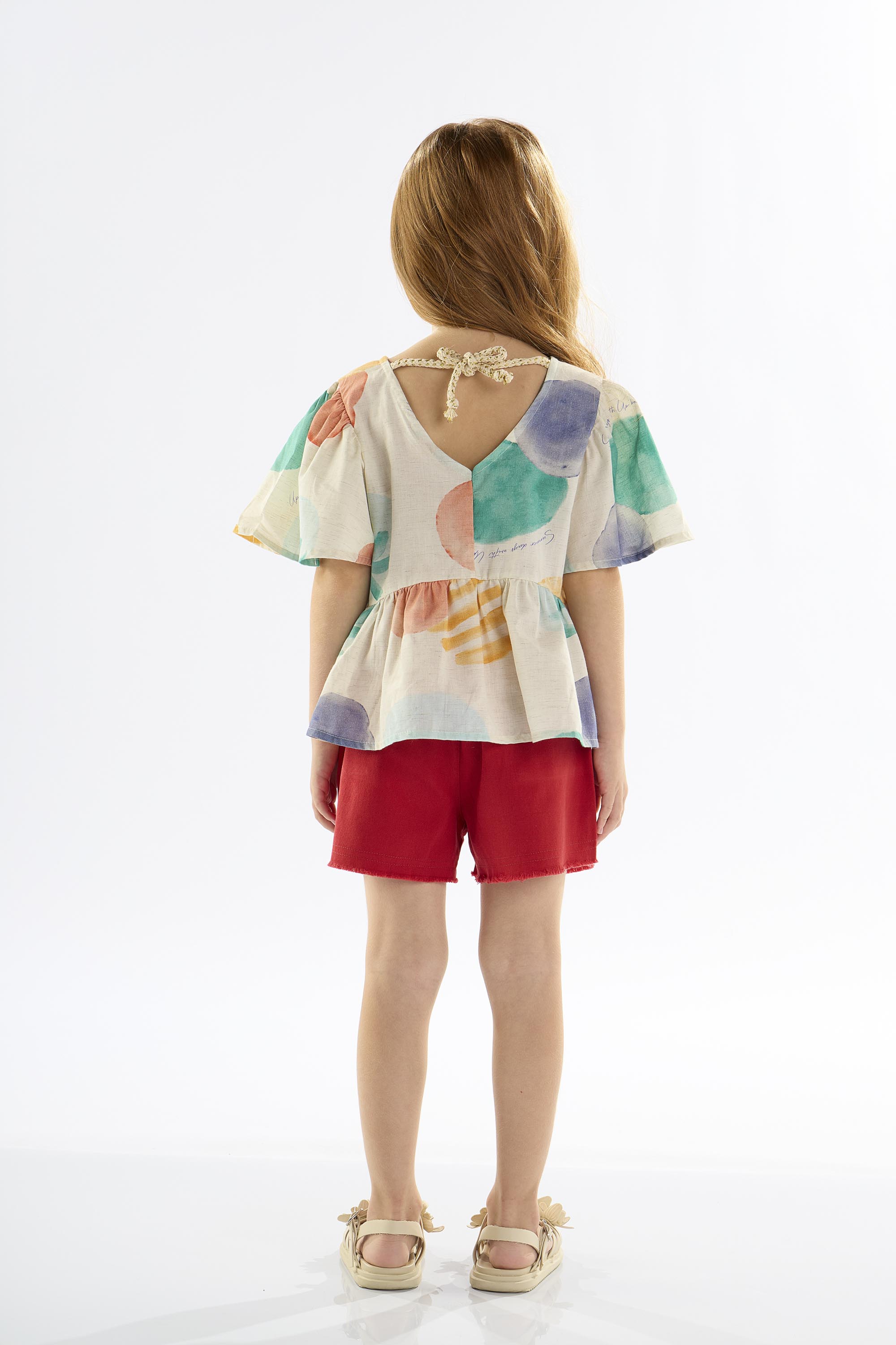 Short Infantil para Menina em Sarja com Elastano (Vermelho) Up Baby - Imagem 11