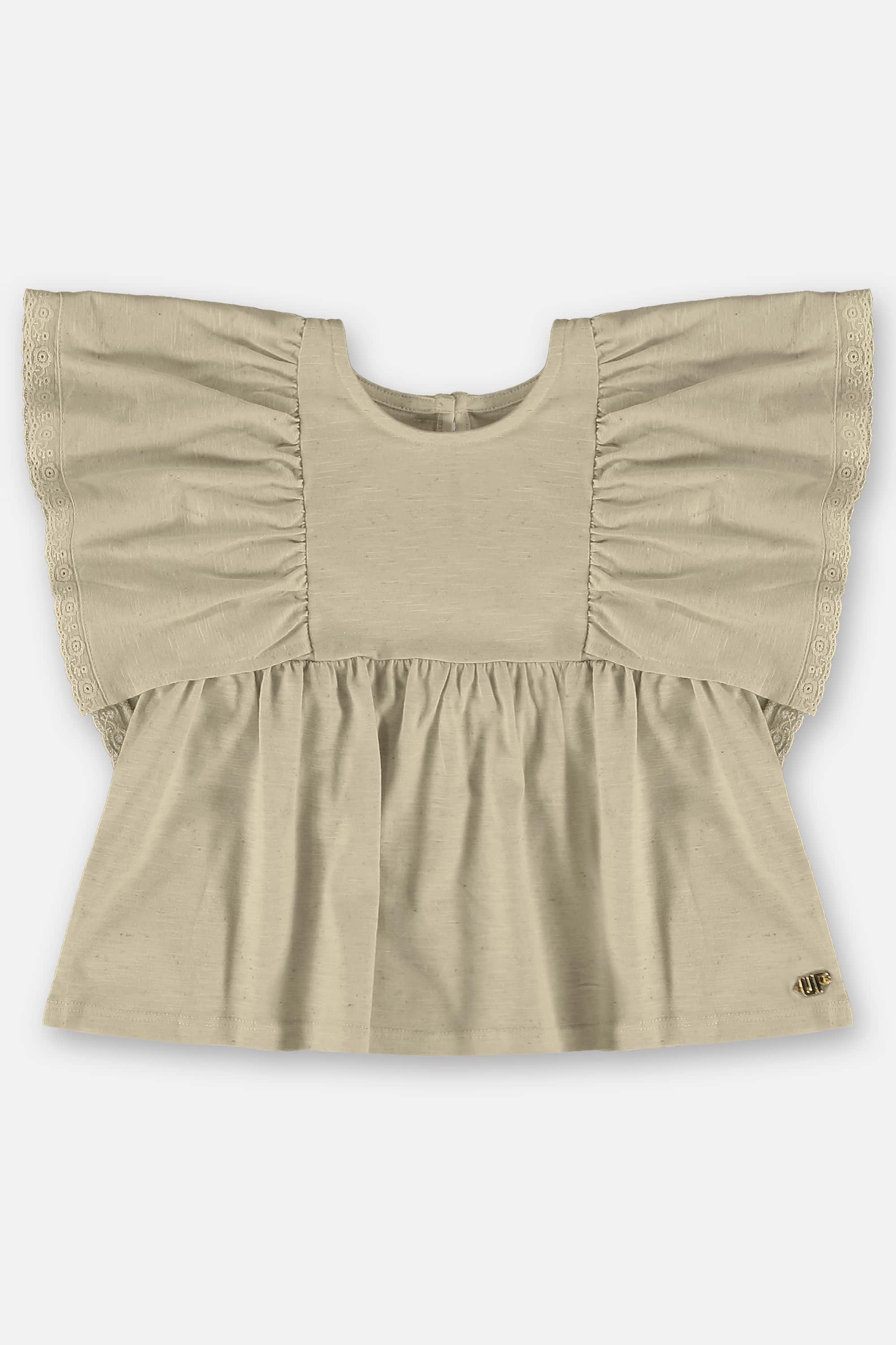 Blusa Infantil em Meia Malha Linho Flamê (Bege) Up Baby - Imagem 8