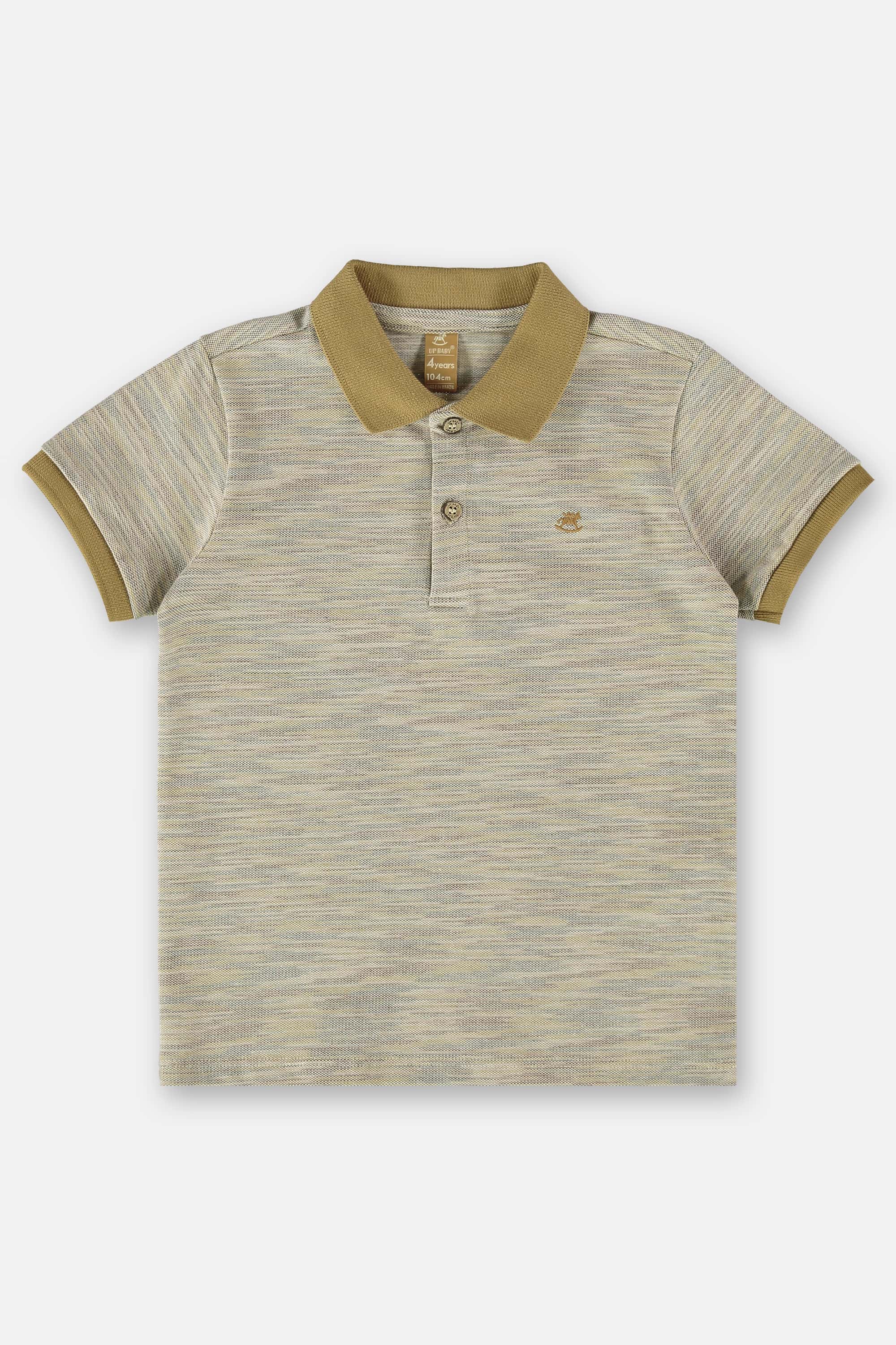 Camisa Polo Infantil para Menino em Piquet (Bege) Up Baby - Imagem 2
