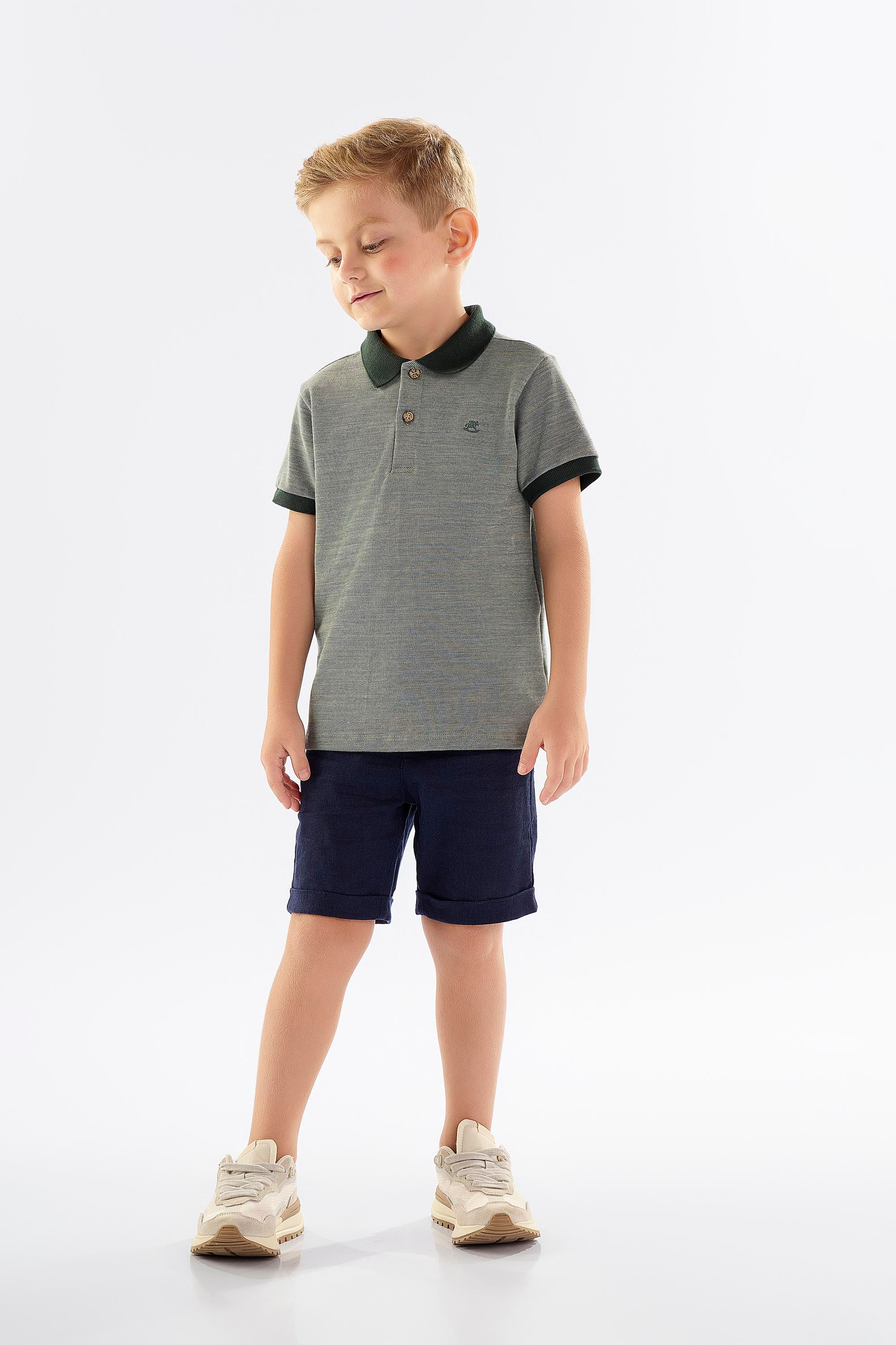 Camisa Polo Infantil para Menino em Piquet (Verde) Up Baby - Imagem 13