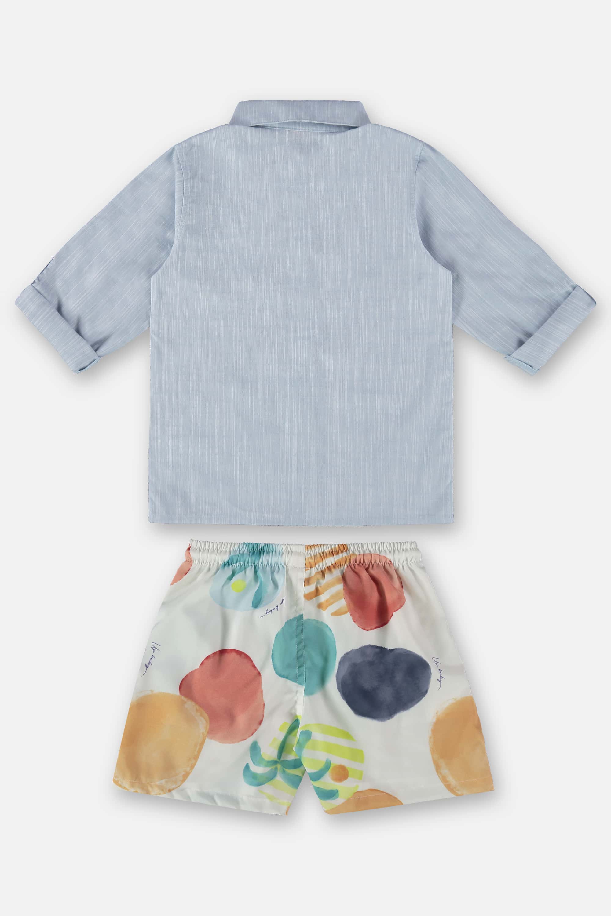 Conjunto Infantil para Menino com Camisa e Short (Azul) Up Baby - Imagem 19