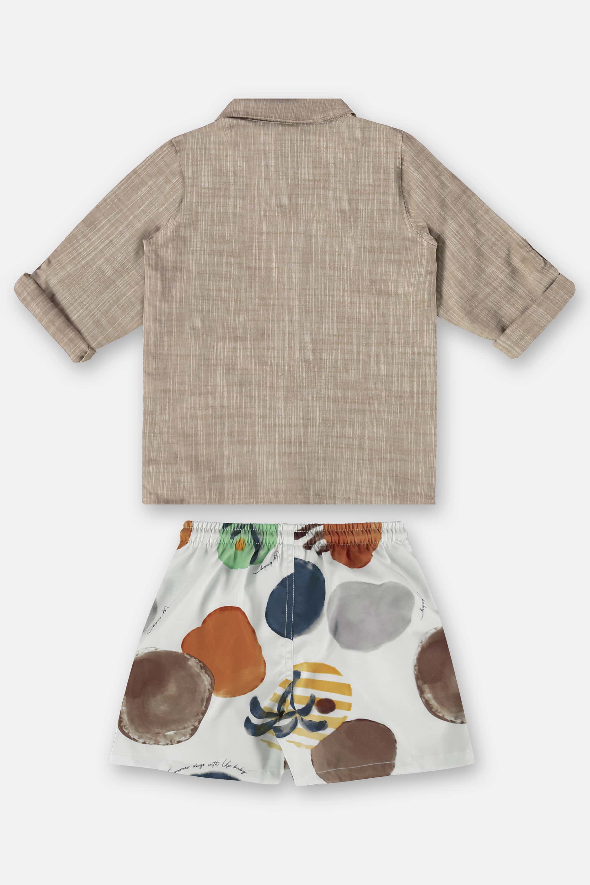 Conjunto Infantil para Menino com Camisa e Short (Marrom) Up Baby - Imagem 12