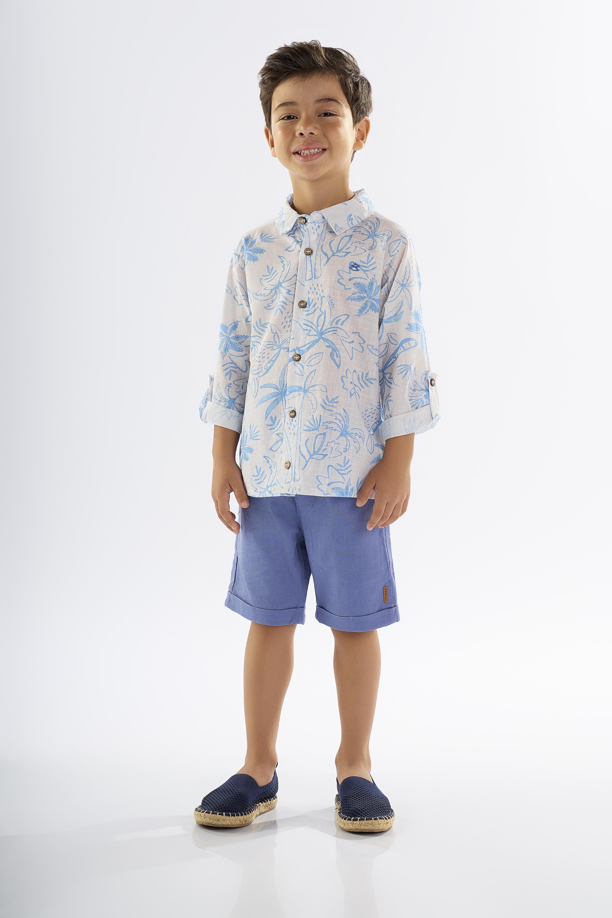 Conjunto Infantil para Menino com Camisa e Bermuda (Off White) Up Baby - Imagem 8