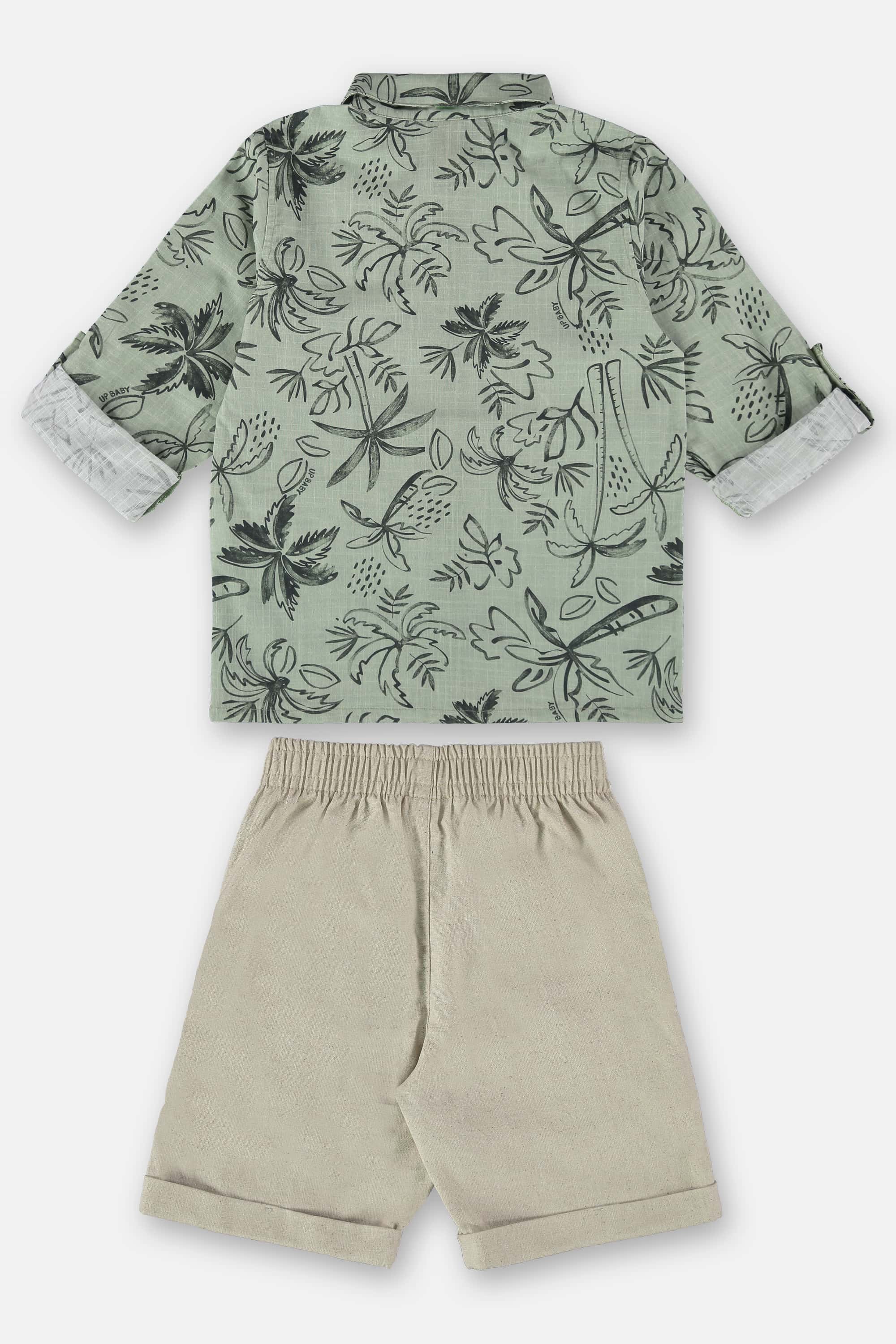 Conjunto Infantil para Menino com Camisa e Bermuda (Verde) Up Baby - Imagem 19