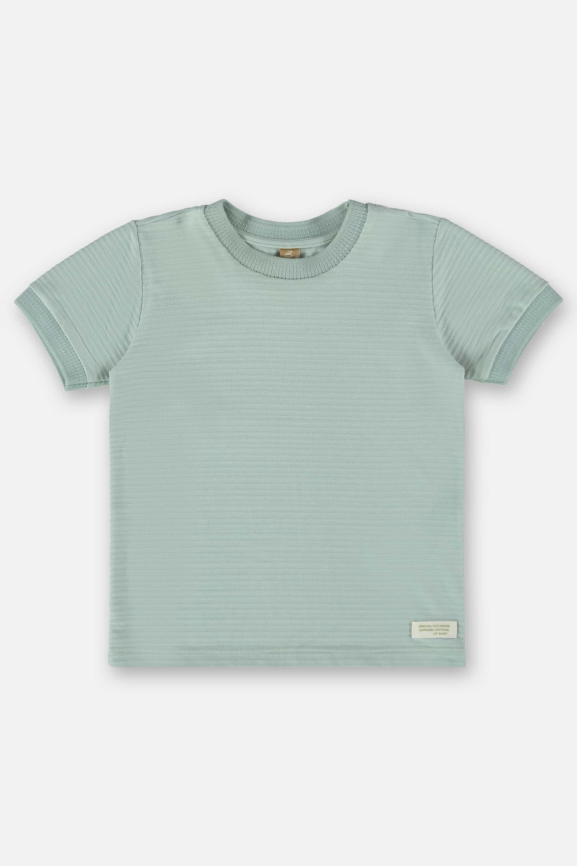 Camiseta Infantil de Mangas Curtas em Malha Relevo (Cinza) Up Baby - Imagem 14