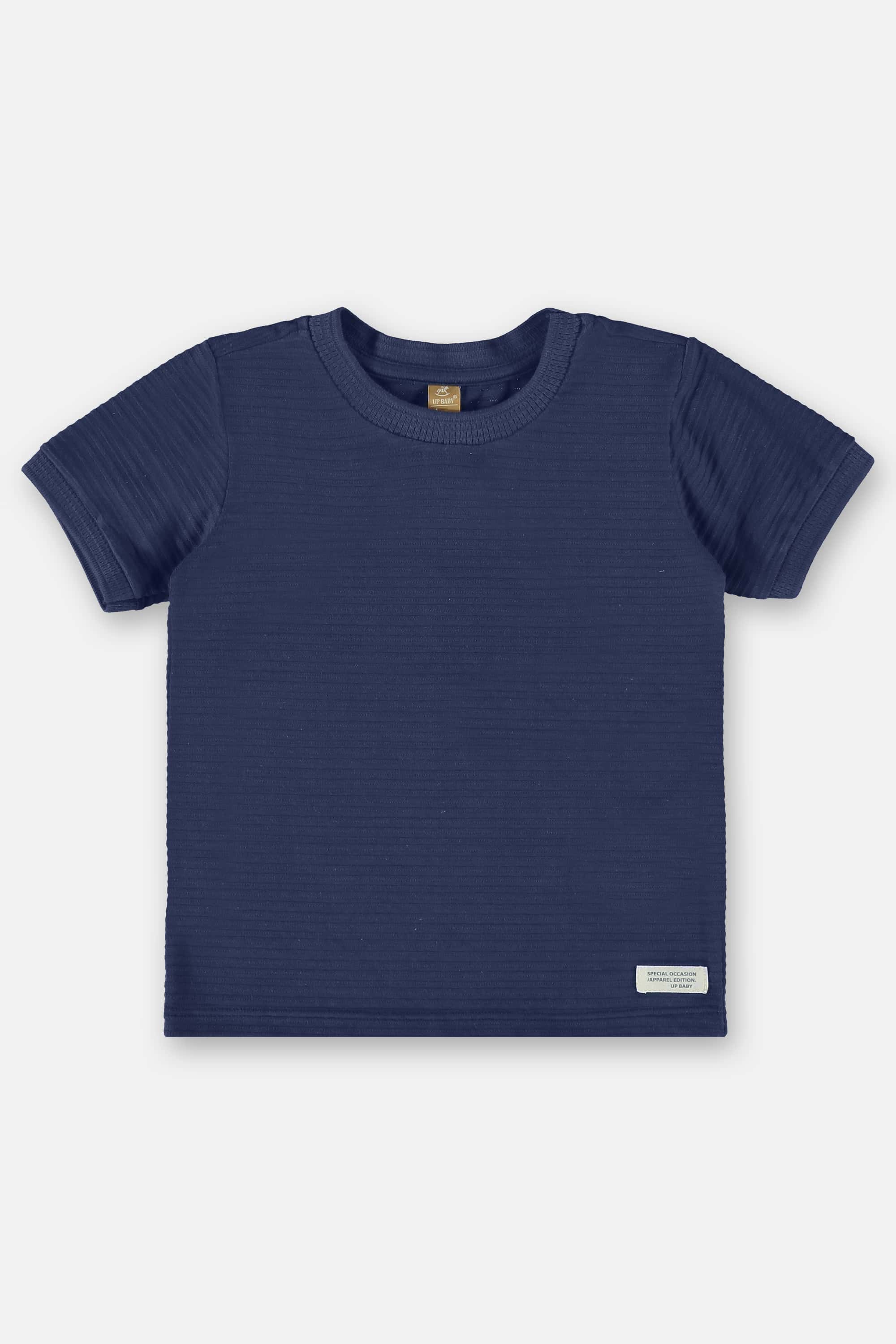 Camiseta Infantil de Mangas Curtas em Malha Relevo (Azul) Up Baby - Imagem 17