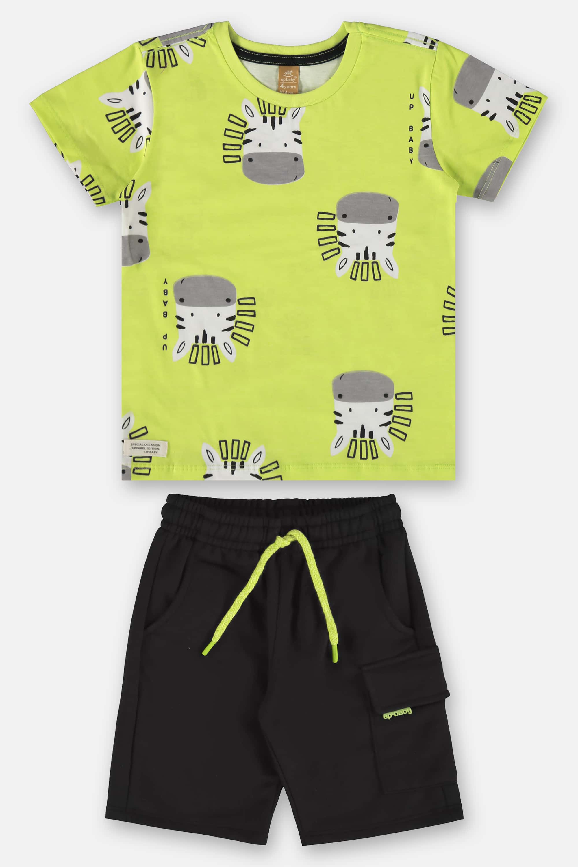 Conjunto Infantil para Menino com Camiseta e Bermuda (Verde) Up Baby - Imagem 37