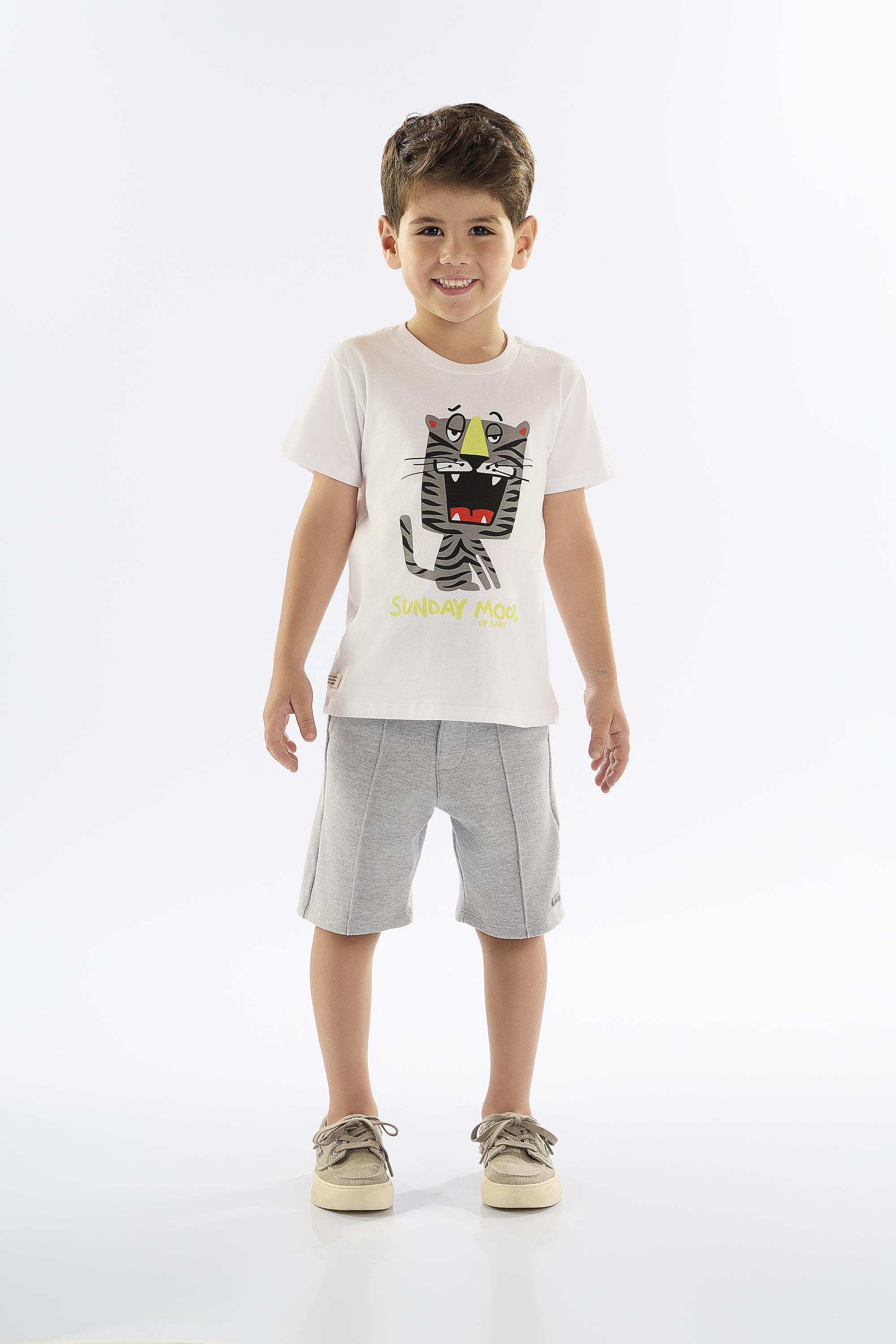 Camiseta Infantil para Menino em Meia Malha (Branco) Up Baby - Imagem 7