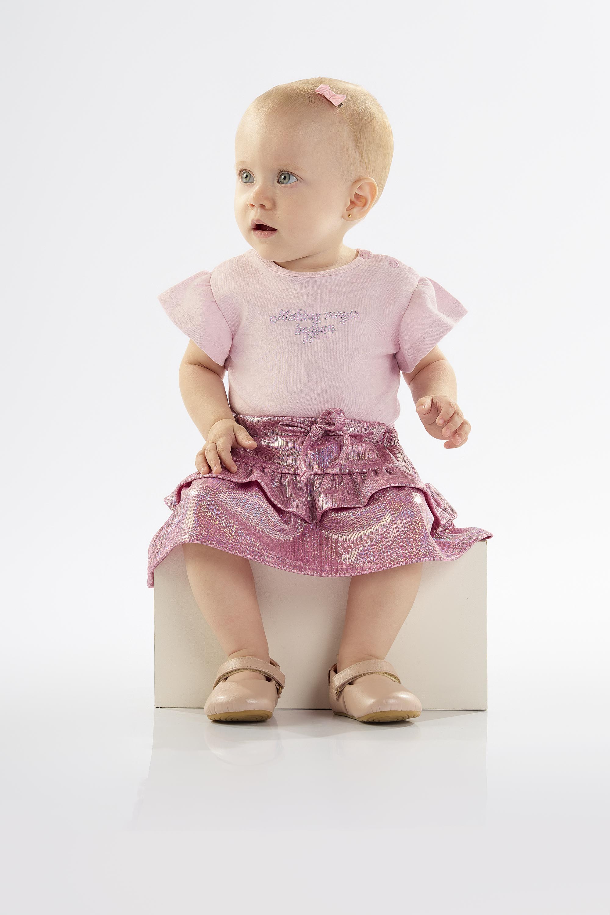 Conjunto para Bebê Menina com Body e Saia (Lilás) Up Baby