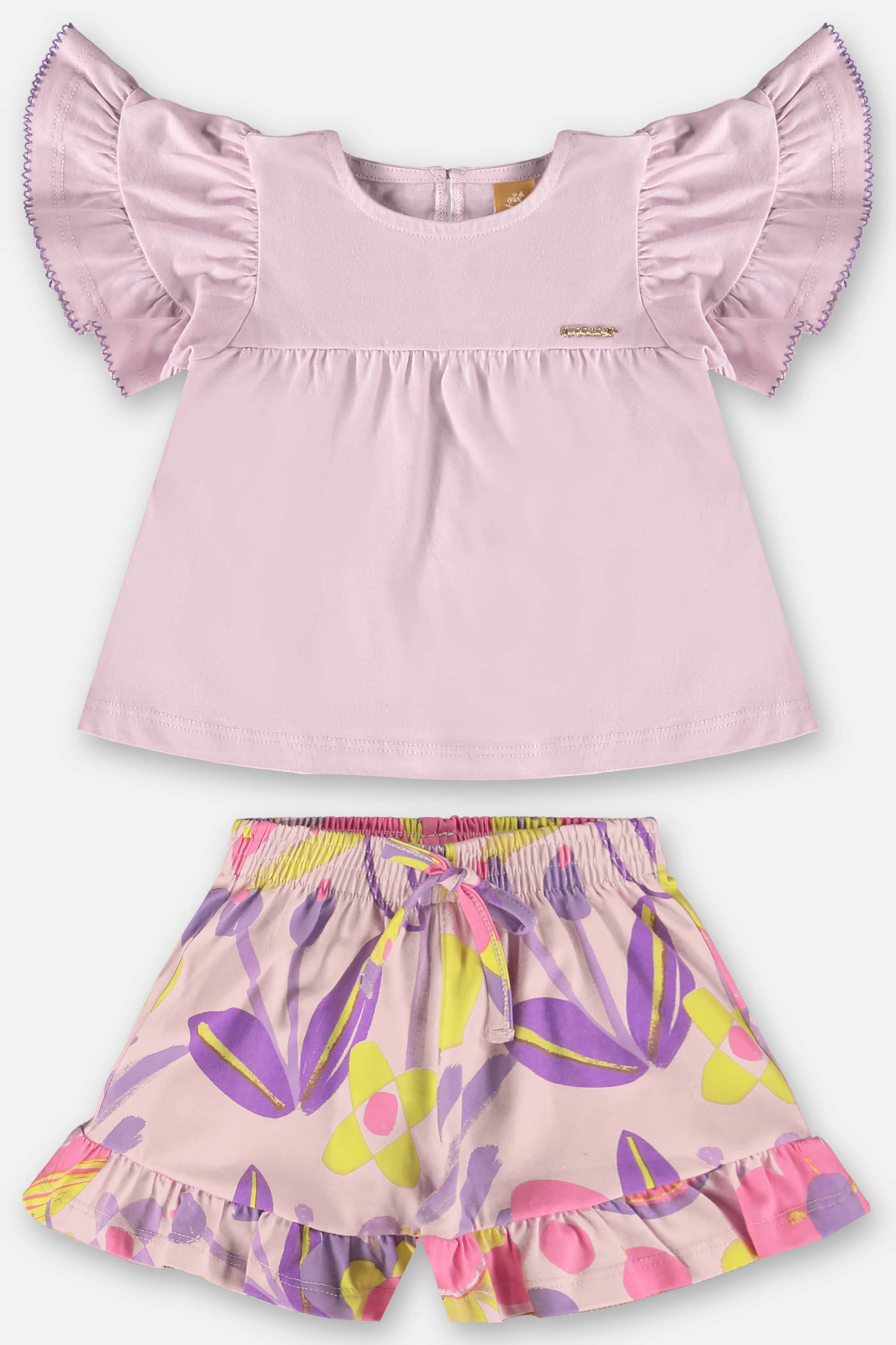 Conjunto para Bebê Menina com Blusa e Short (Lilás) Up Baby - Imagem 13
