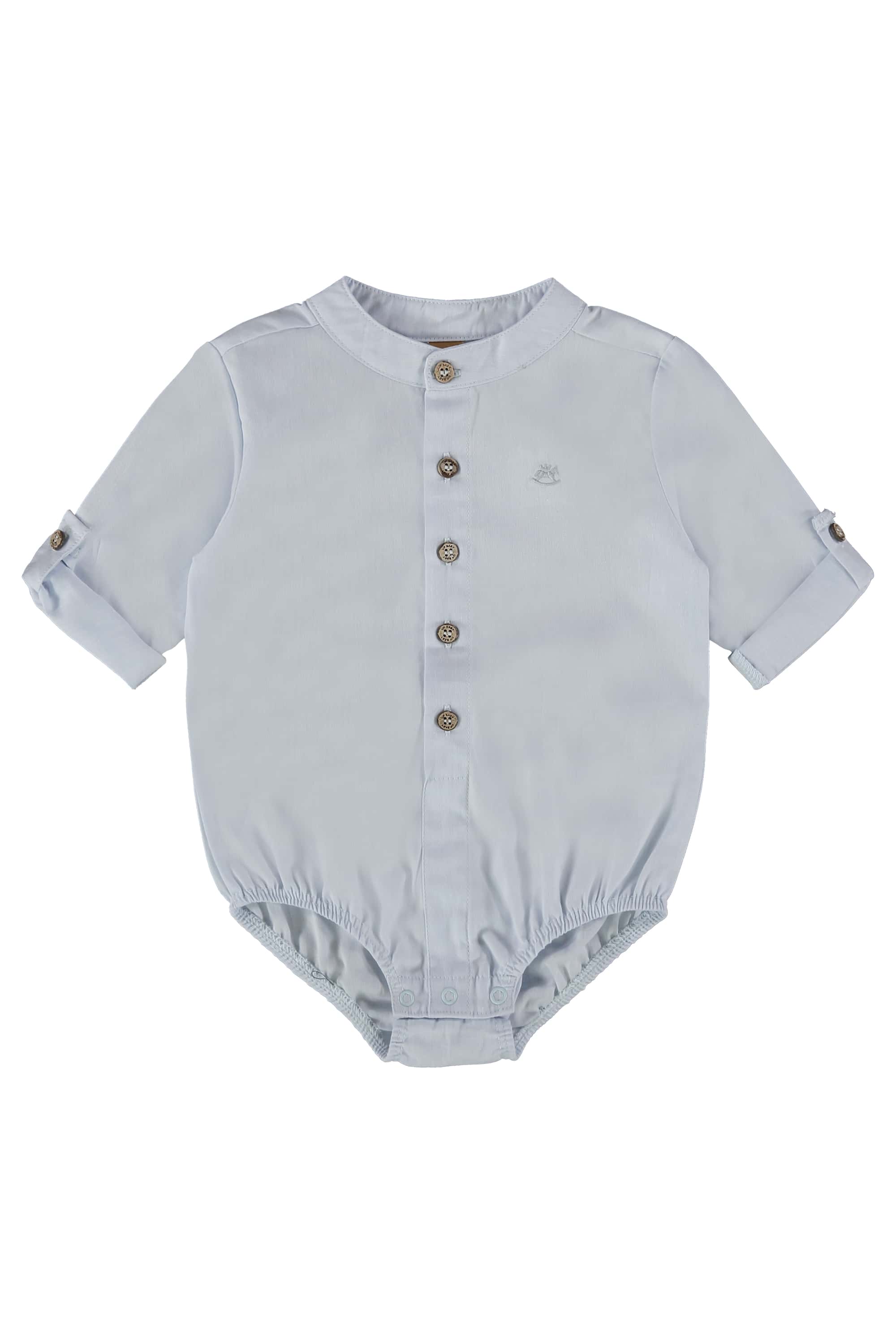 Body Camisa para Bebê Menino em Tecido Chambray (Azul) Up Baby - Imagem 8