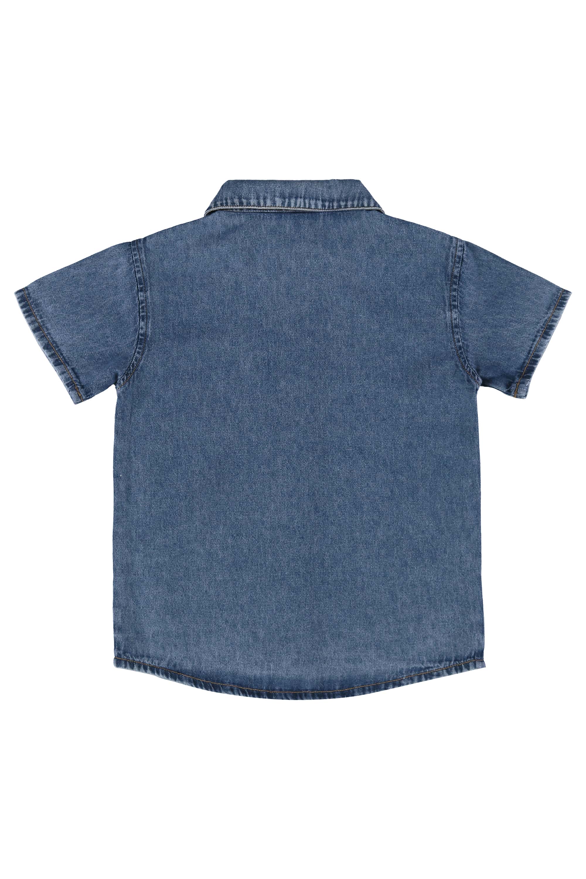 Camisa Infantil para Menino Manga Curta em Jeans (Azul) Up Baby - Imagem 18