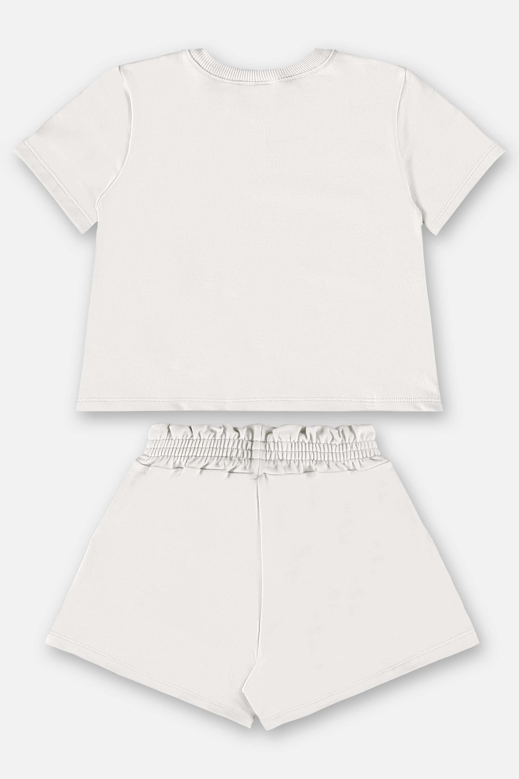 Conjunto Infantil para Menina com Blusa e Short Nature (Off White) Up Baby - Imagem 4