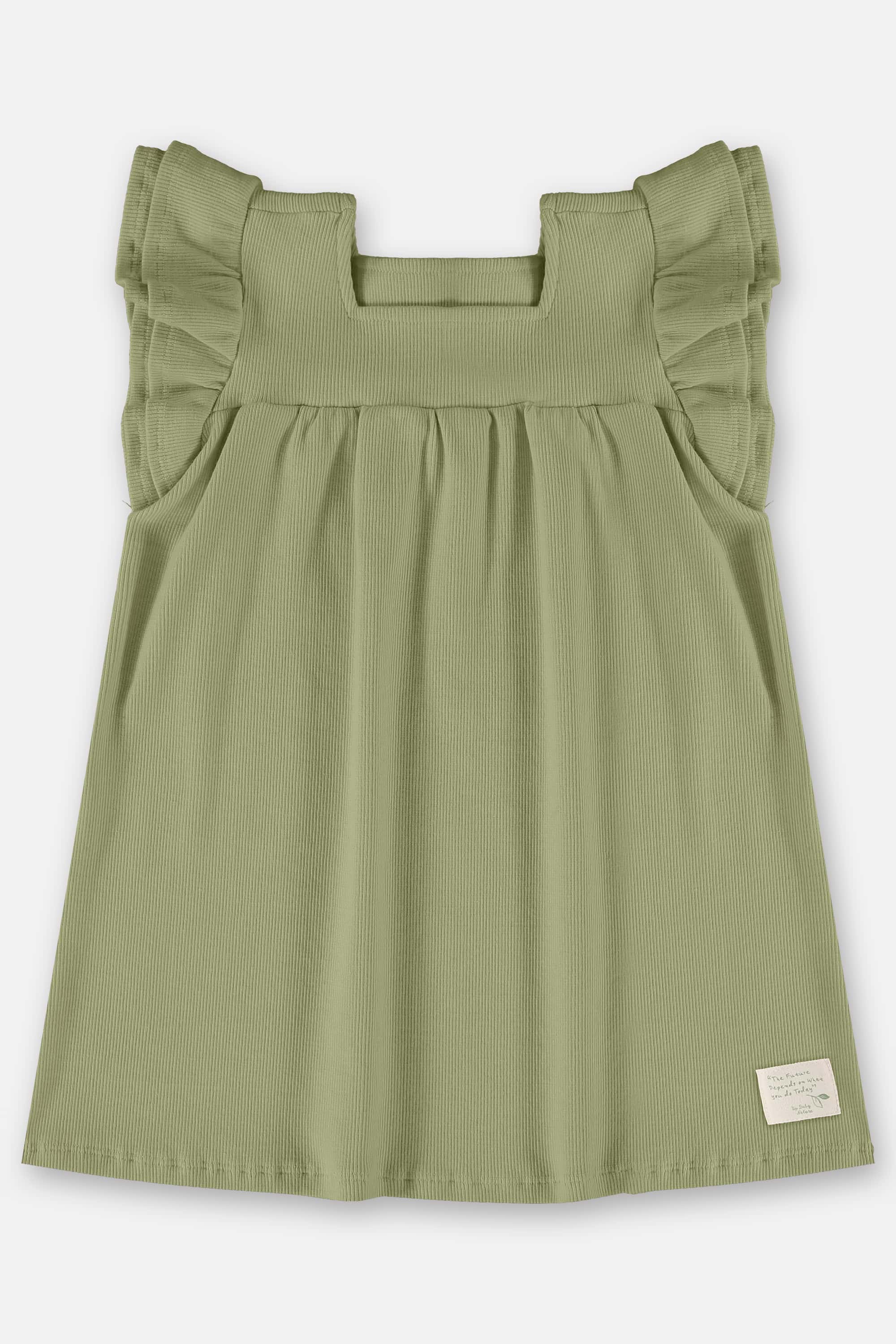 Vestido Infantil Nature em Ribana Canelada (Verde) Up Baby