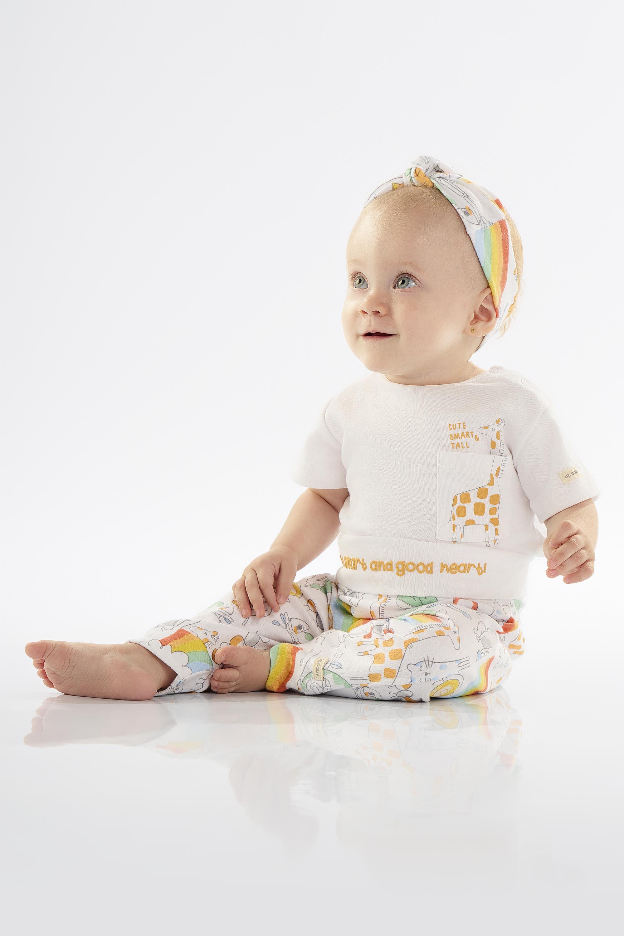 Faixa de Cabelo para Bebê em Suedine Comfy (Bege) Up Baby