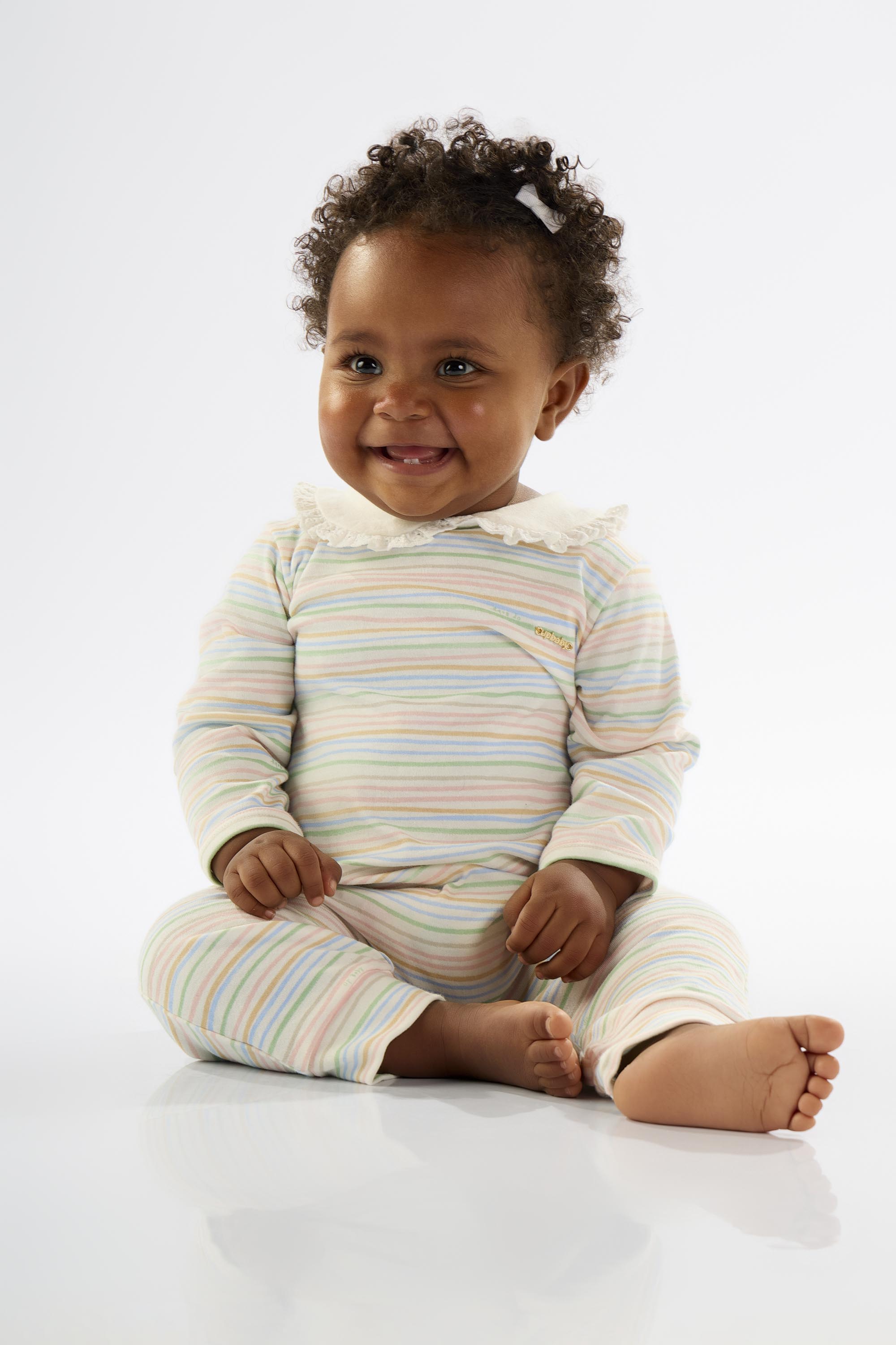 Macacão Comfy para Bebê Menina em Suedine (Off White) Up Baby