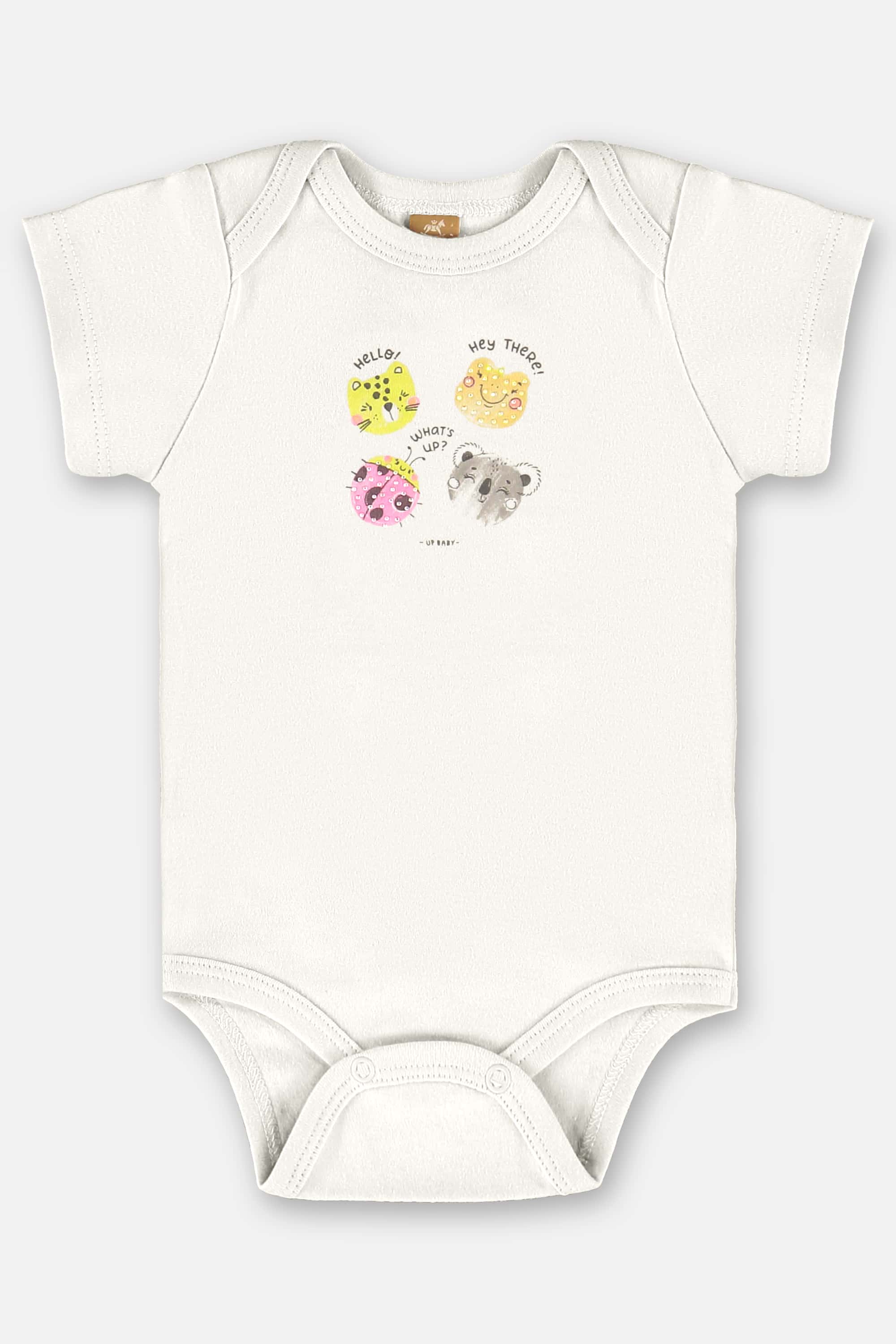 Body para Bebê Menina em Suedine (Off White) Up Baby - Imagem 3