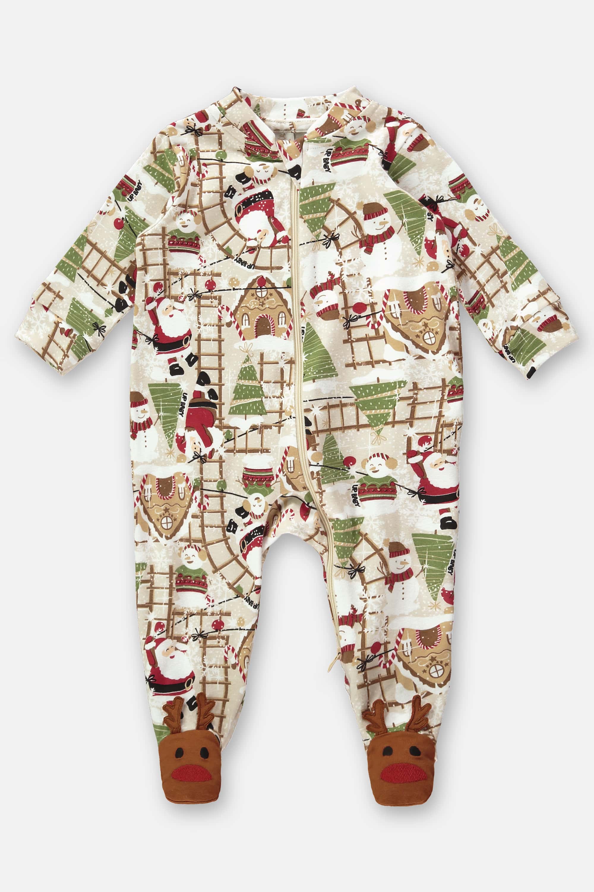 Macacão Natalino Unissex para Bebê em Suedine (Bege) Up Baby - Imagem 14