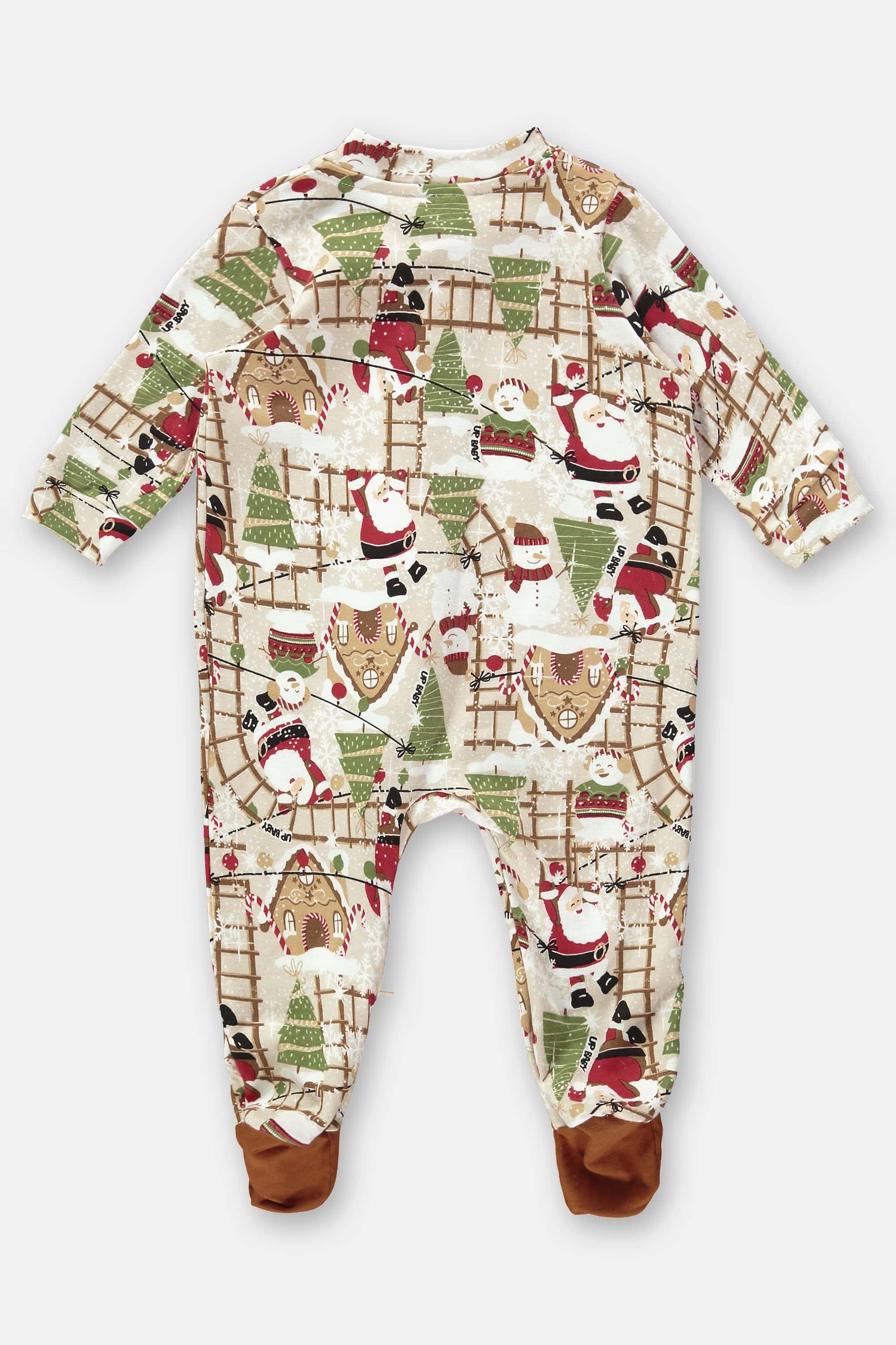 Macacão Natalino Unissex para Bebê em Suedine (Bege) Up Baby - Imagem 6