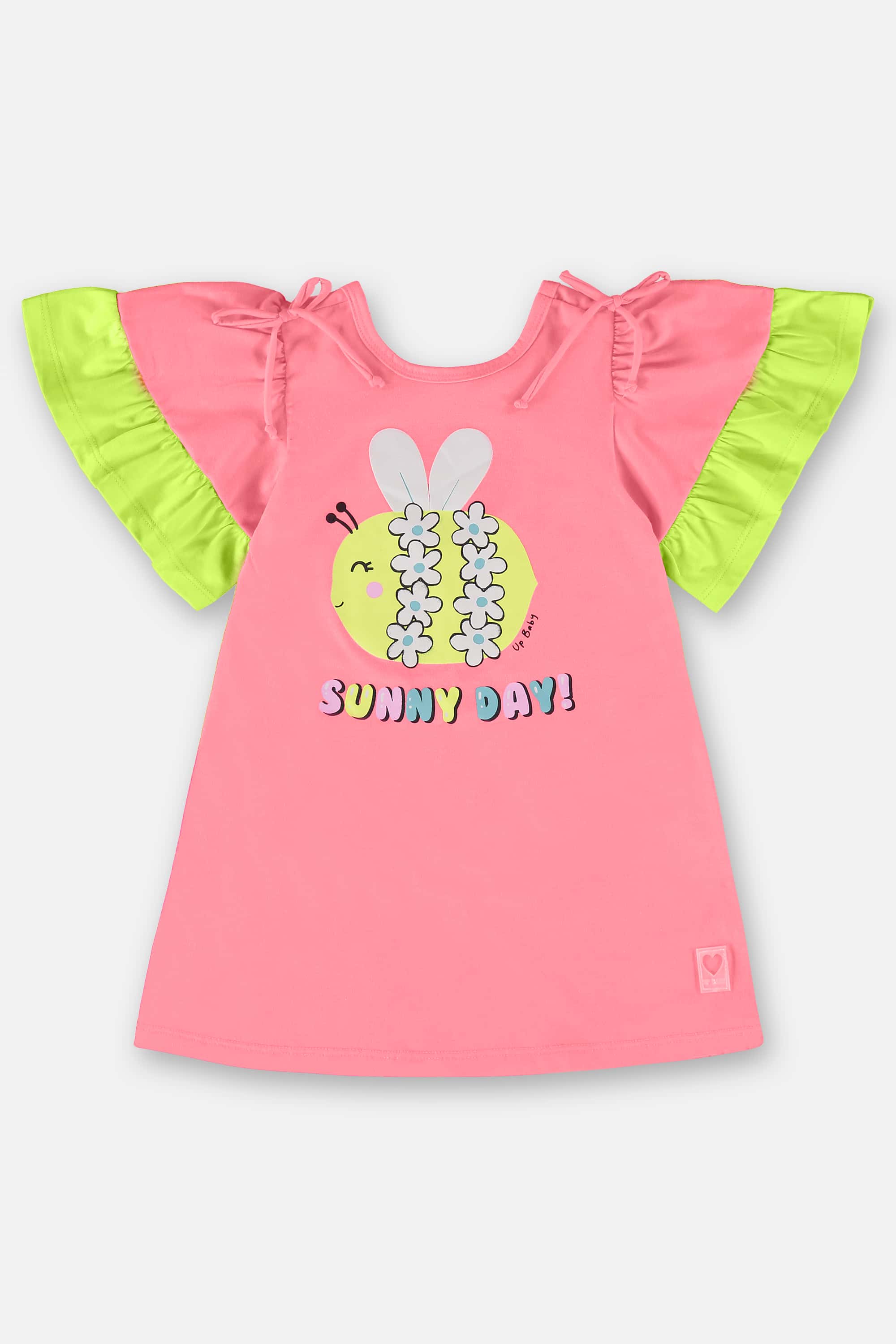 Saída de Praia Sunny Day Infantil em Meia Malha (Rosa Pink Neon) Up Baby