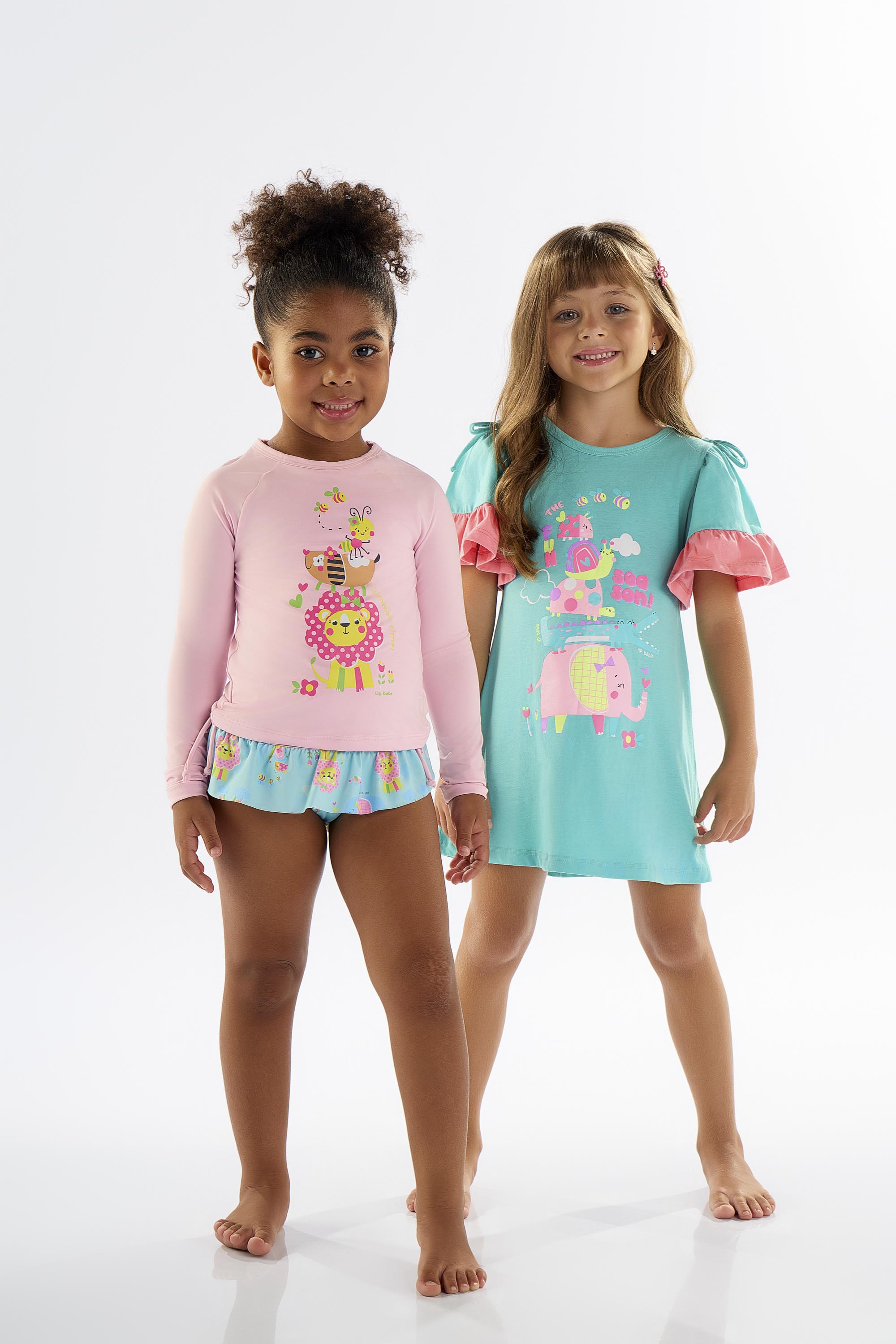 Saída de Praia The Fun Season Infantil em Meia Malha (Azul) Up Baby - Imagem 9