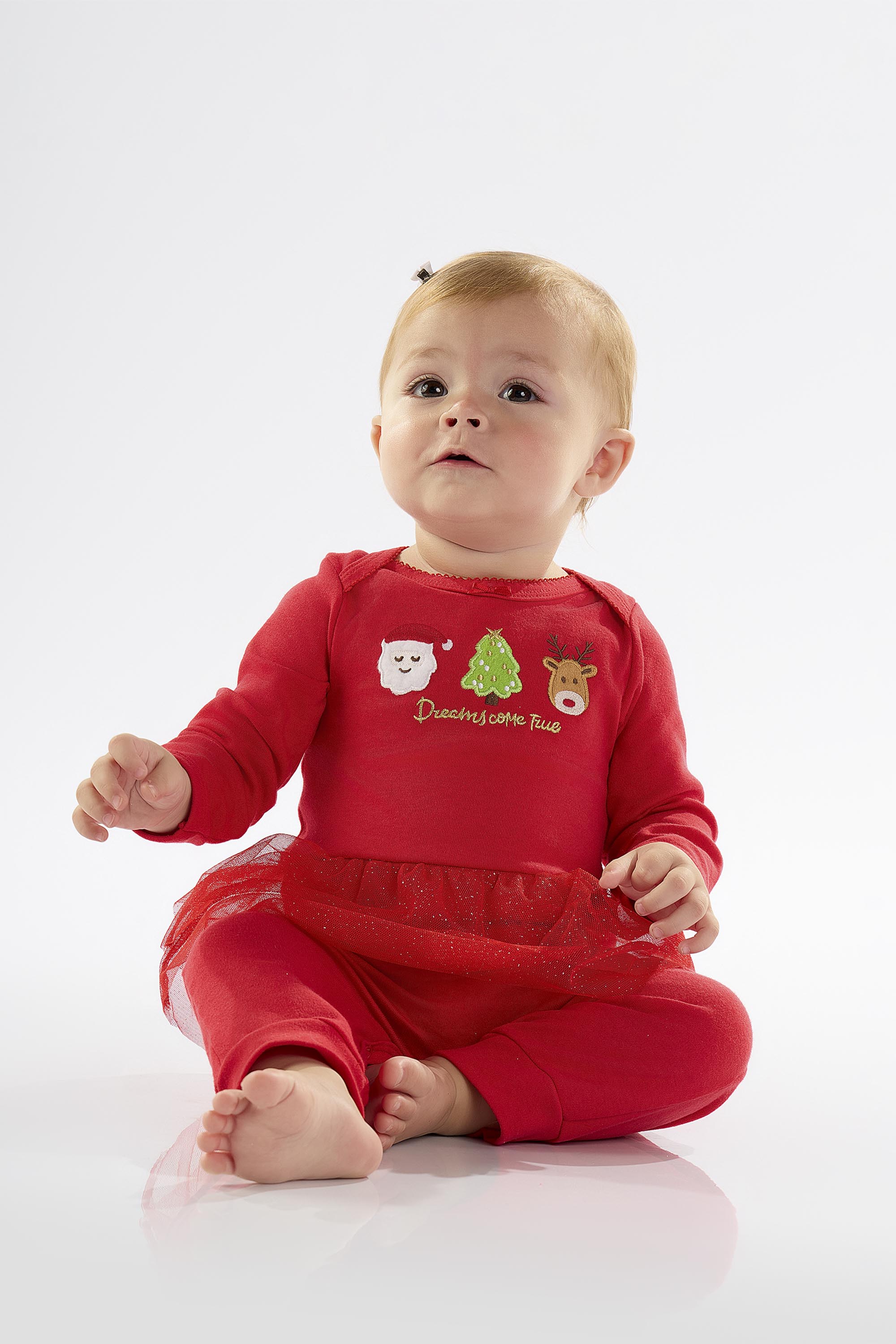 Macacão para Bebê Menina em Suedine com Saia (Vermelho) Up Baby - Imagem 16