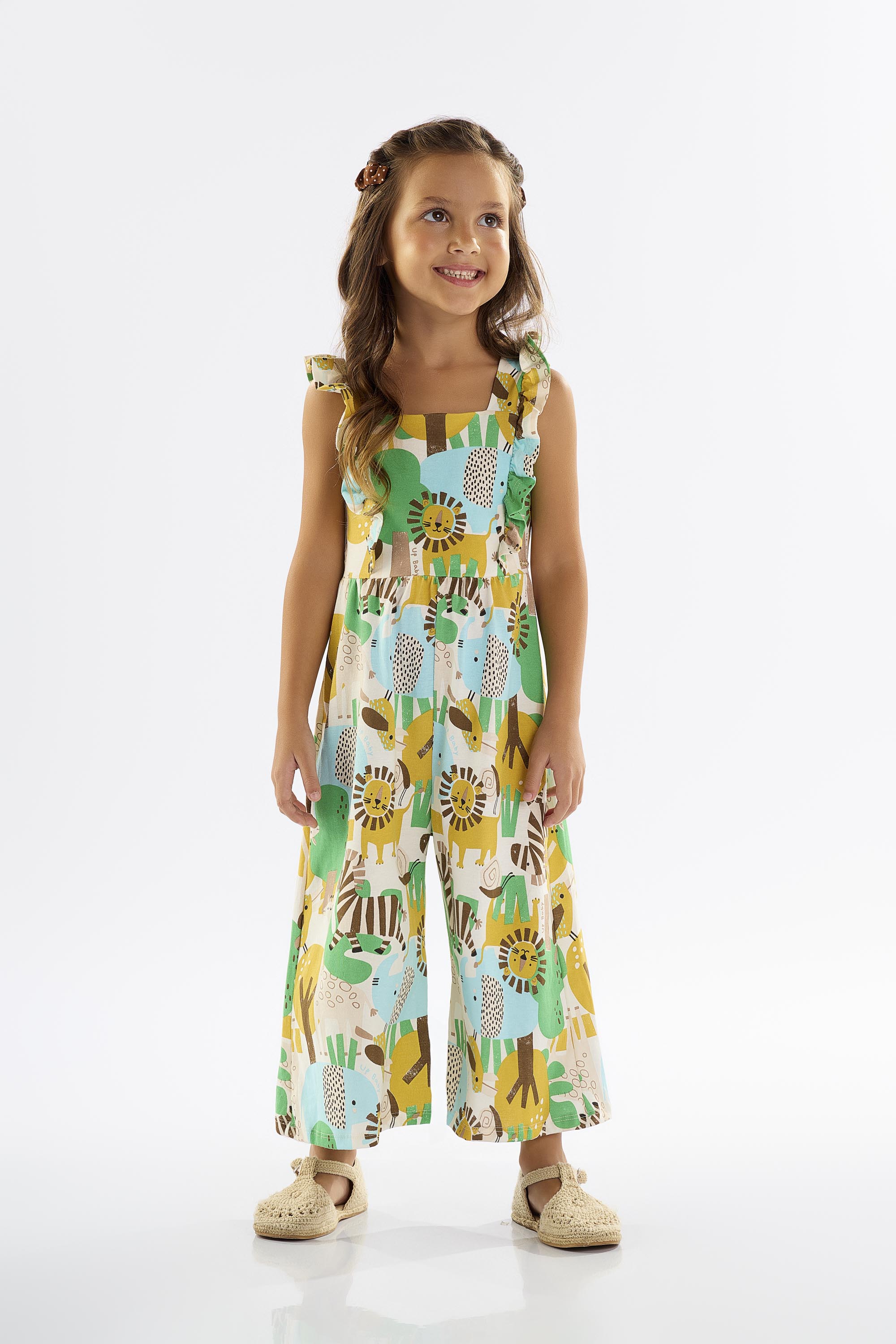 Macaquinho Infantil para Menina Estampado (Verde) Up Baby