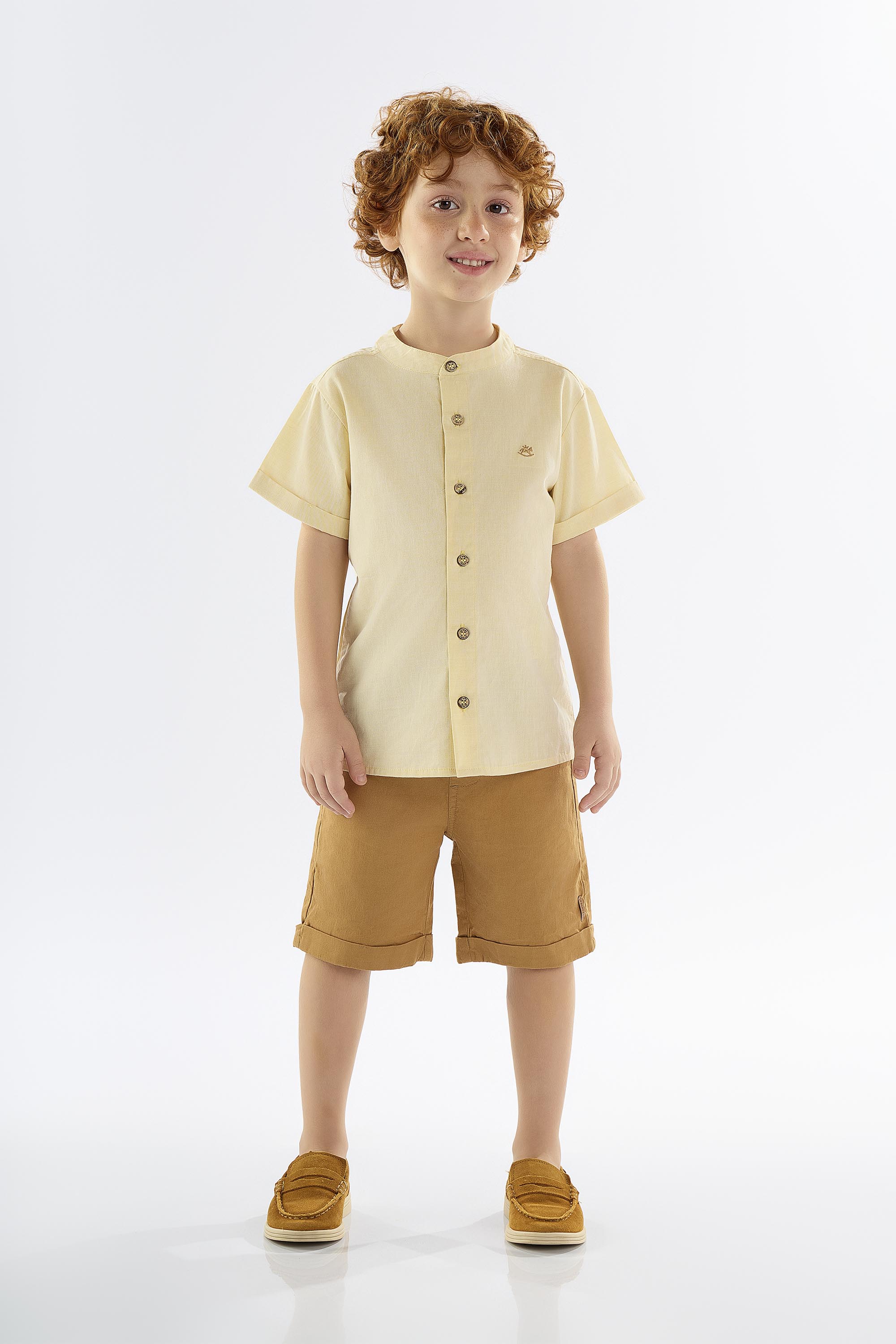 Conjunto Infantil para Menino com Bata e Bermuda (Amarelo) Up Baby - Imagem 43