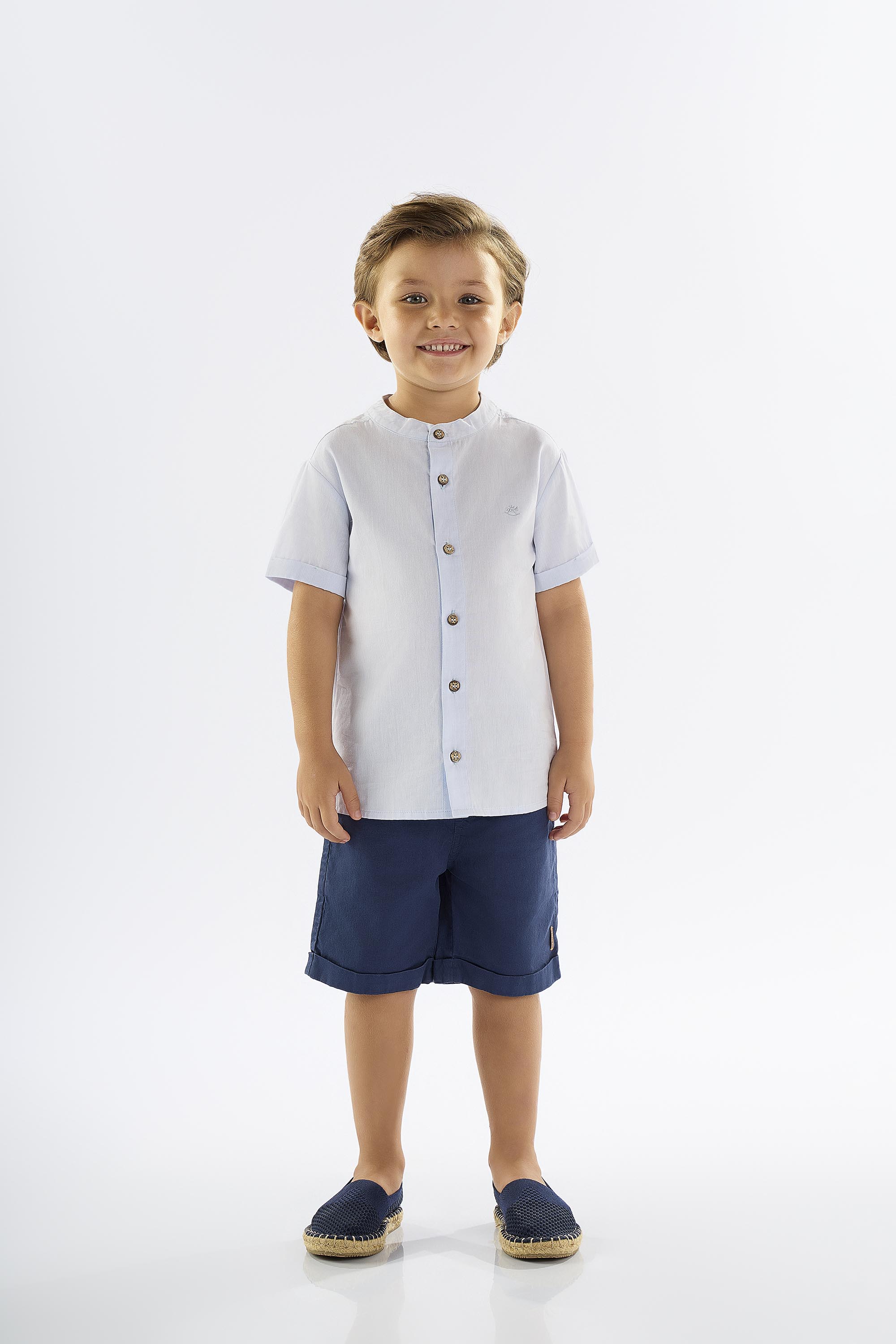 Conjunto Infantil para Menino com Bata e Bermuda (Azul) Up Baby - Imagem 36