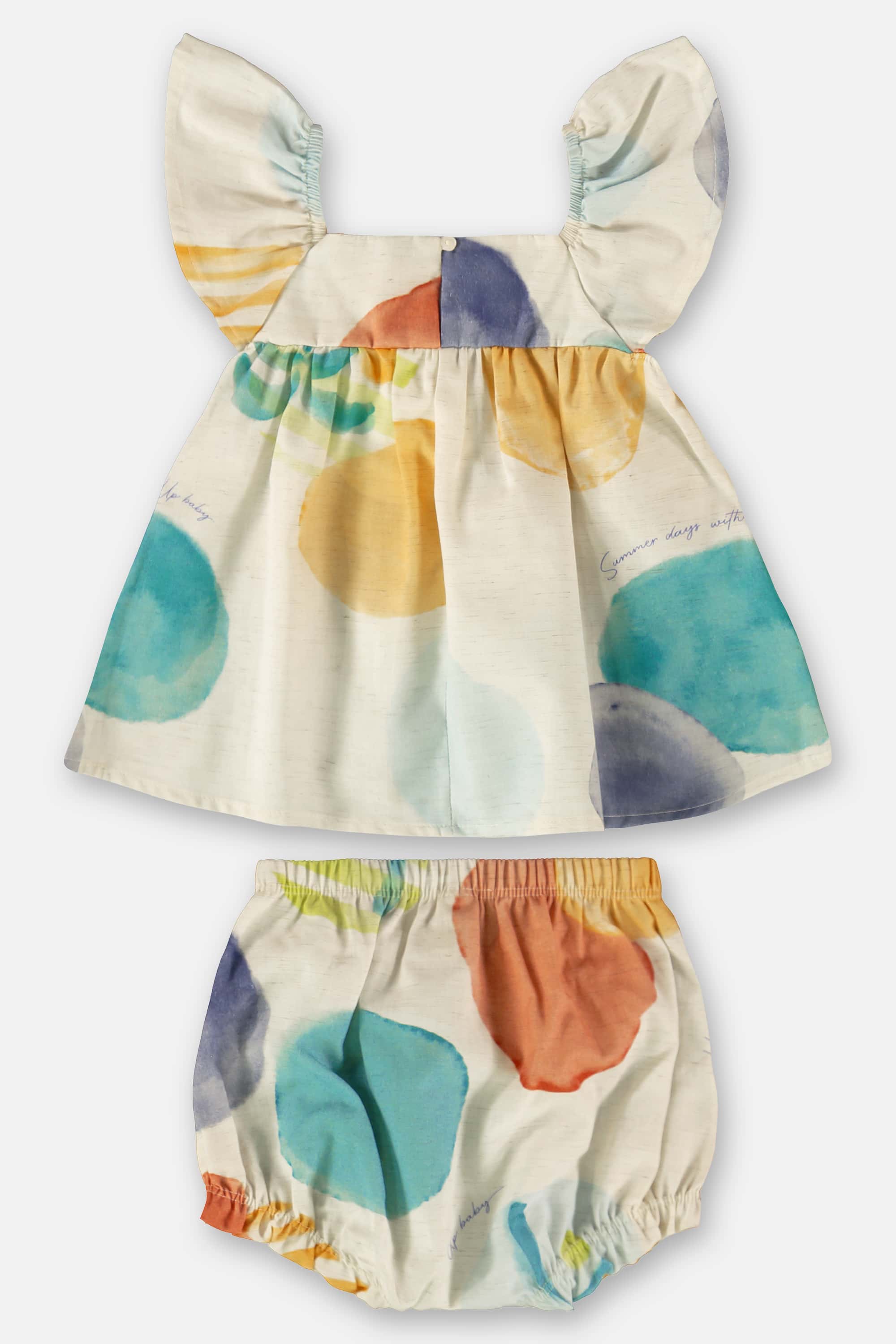 Conjunto para Bebê Menina com Bata e Calcinha (Bege) Up Baby - Imagem 5