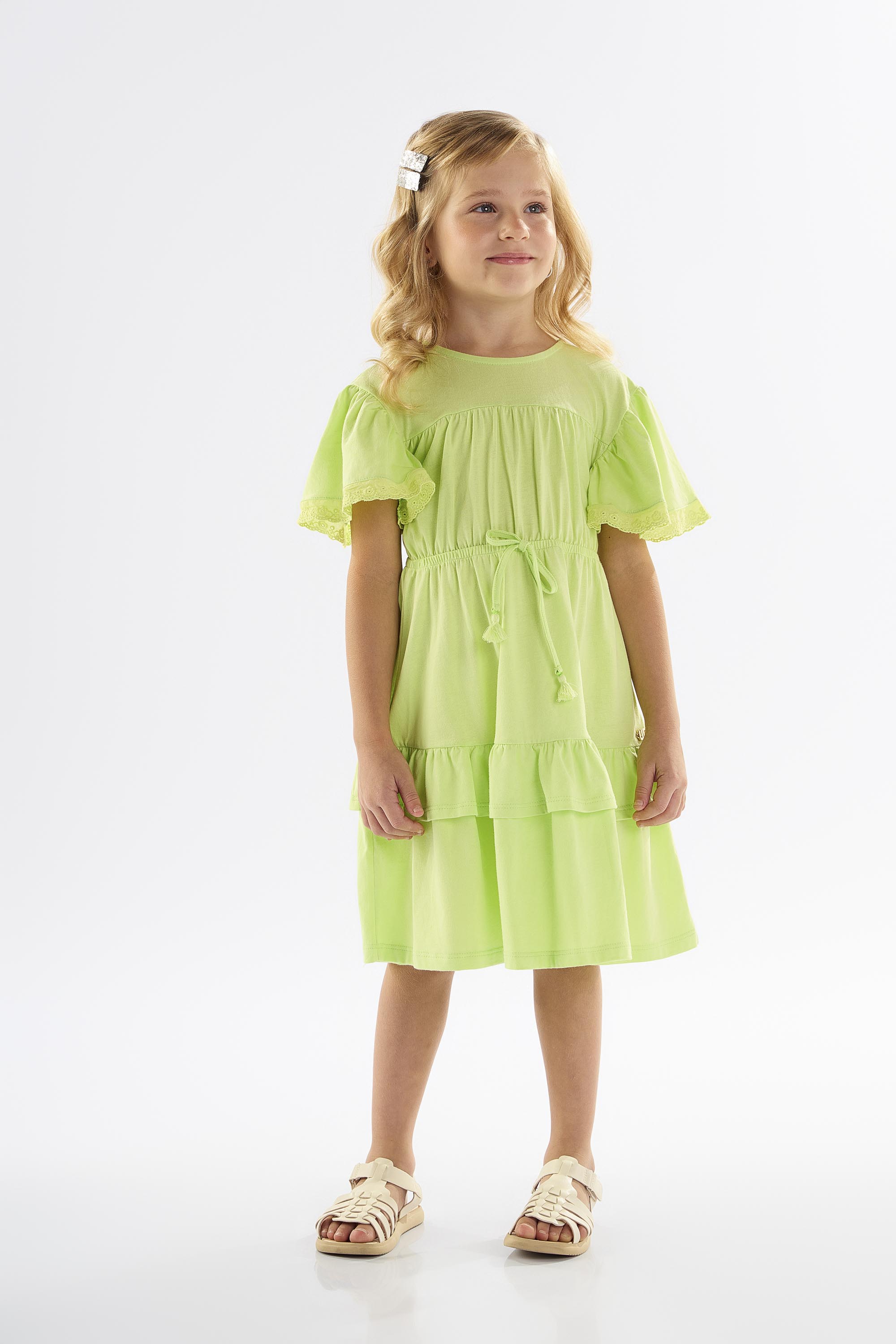 Vestido Infantil em Meia Malha (Verde) Up Baby - Imagem 7