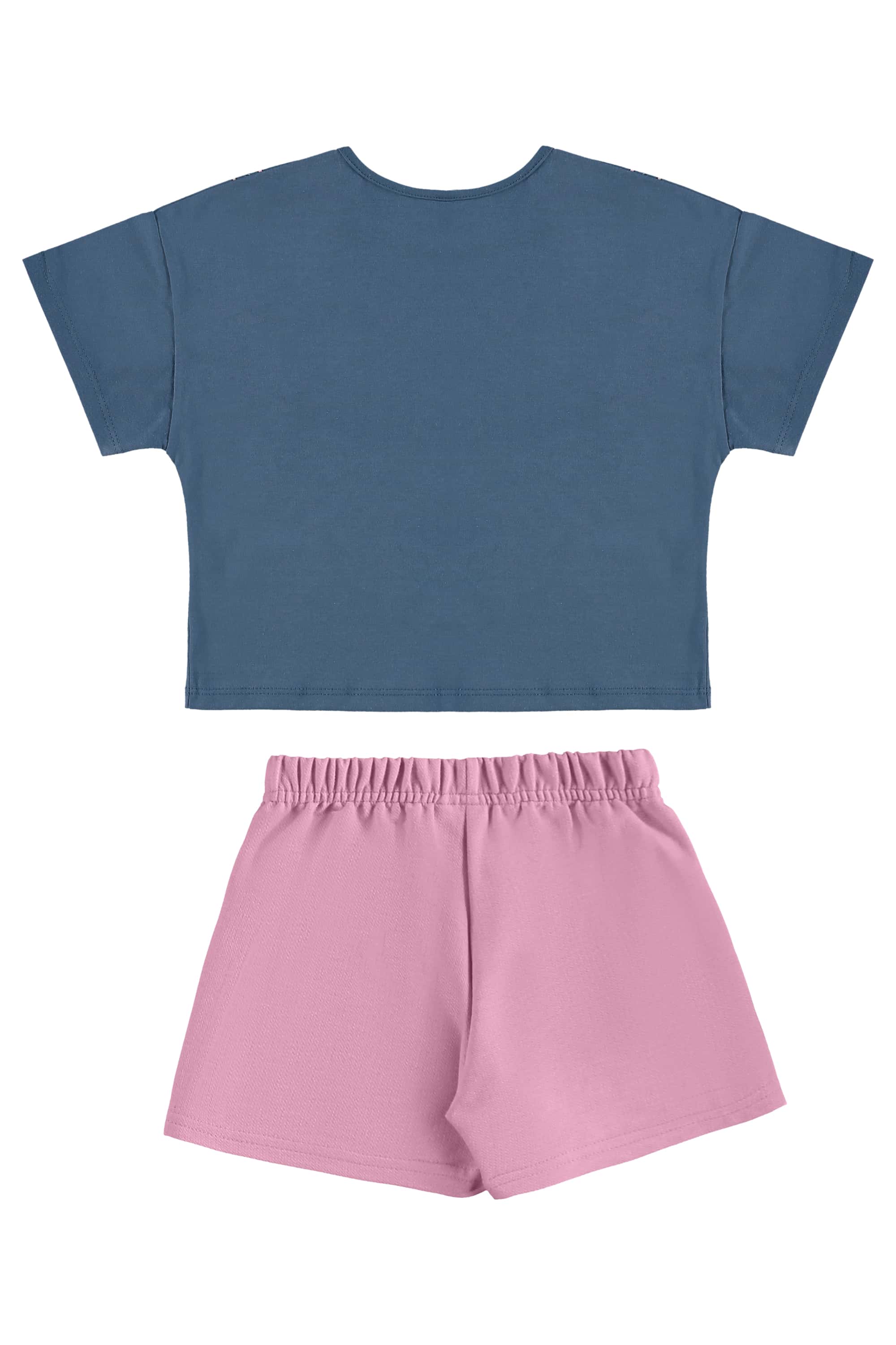 Conjunto Infantil para Menina com Blusa e Shorts (Azul) Guloseima - Imagem 32