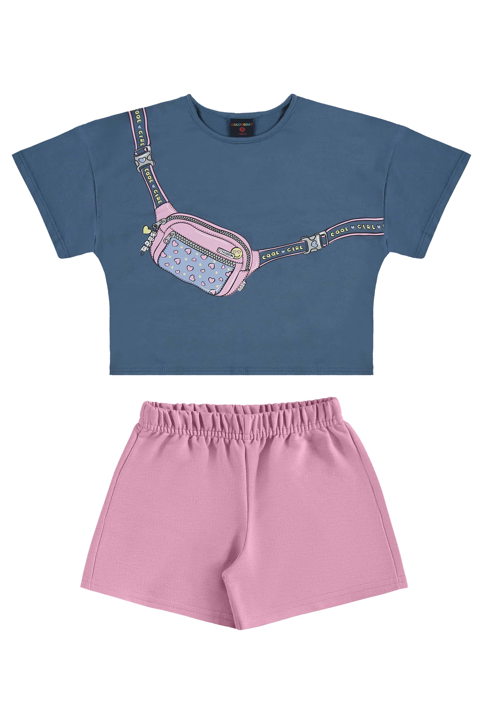 Conjunto Infantil para Menina com Blusa e Shorts (Azul) Guloseima - Imagem 28