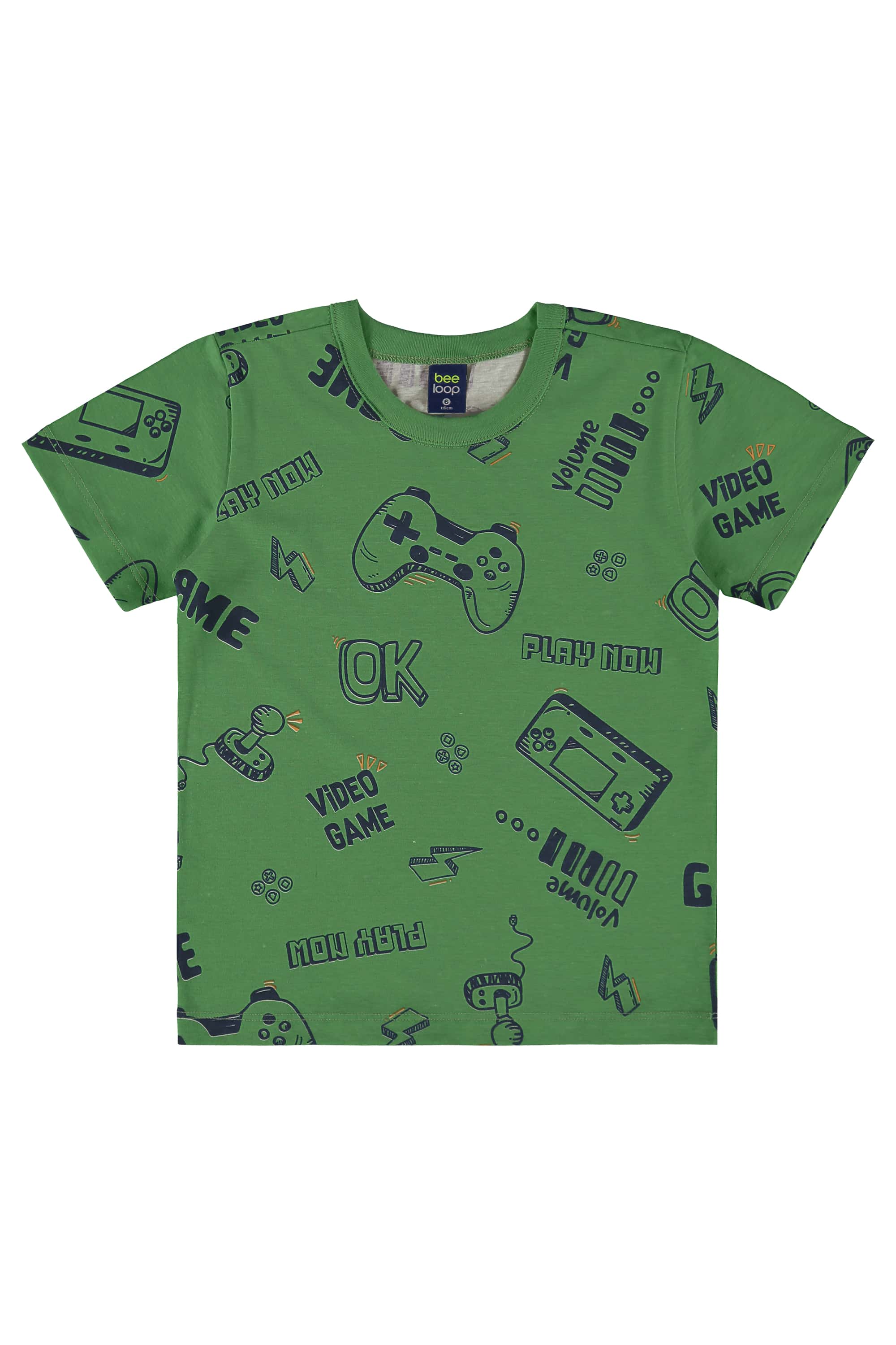 Camiseta Infantil Estampada para Menino (Verde) Bee Loop - Imagem 2