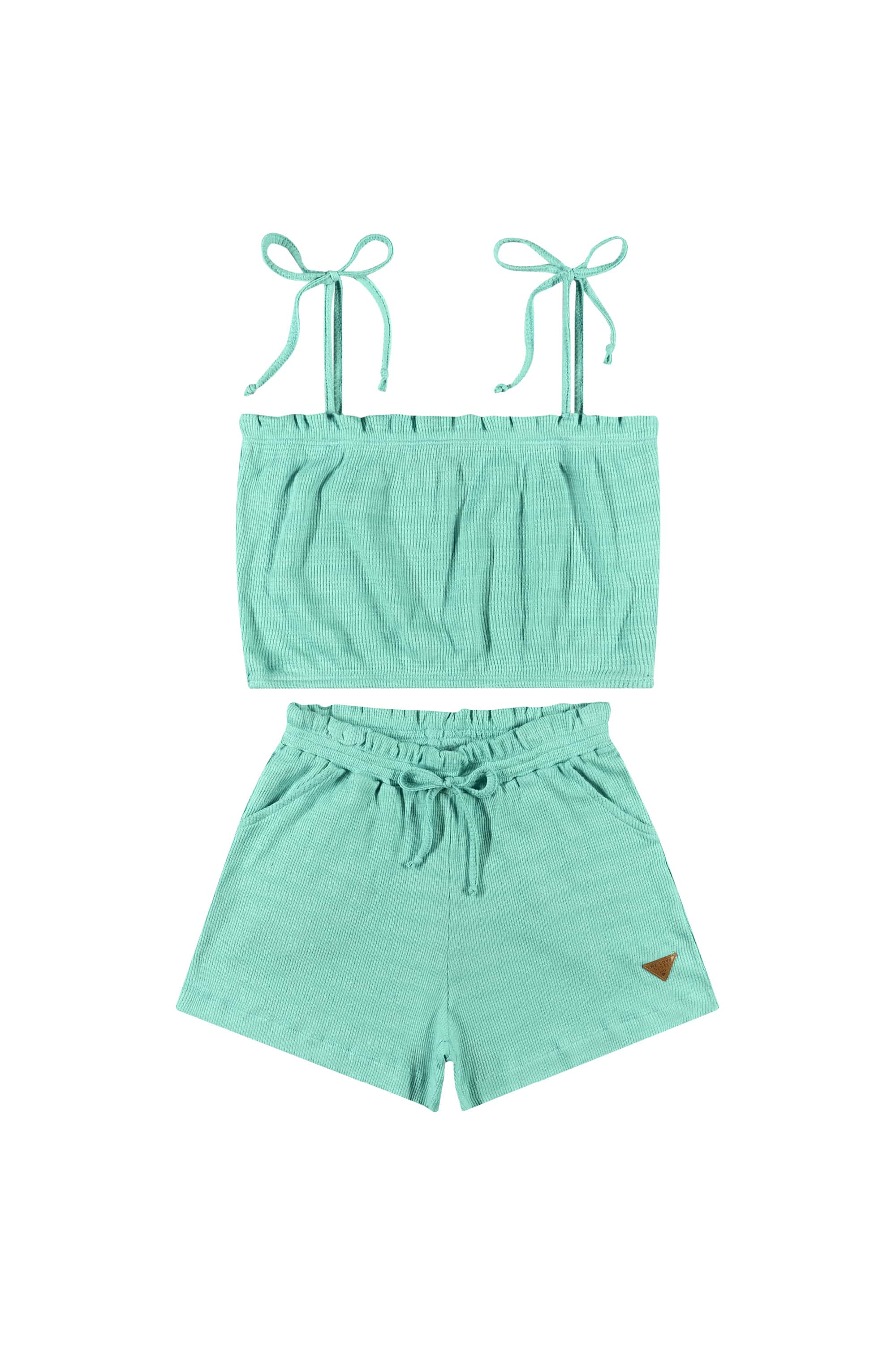 Conjunto Juvenil com Top Cropped e Short (Azul) Gloss - Imagem 2