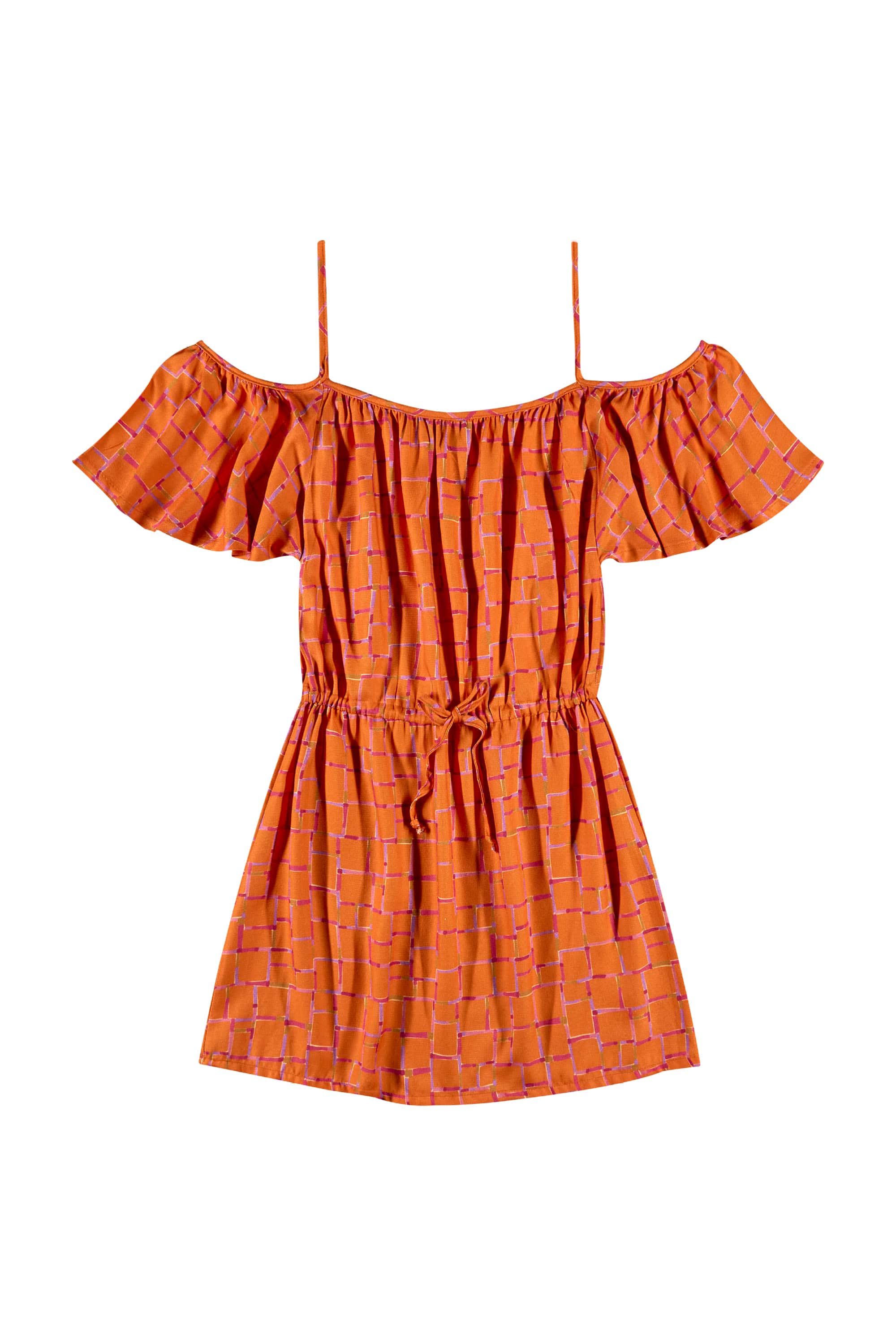 Vestido Juvenil em Viscose Sarjada (Laranja) Gloss - Imagem 2