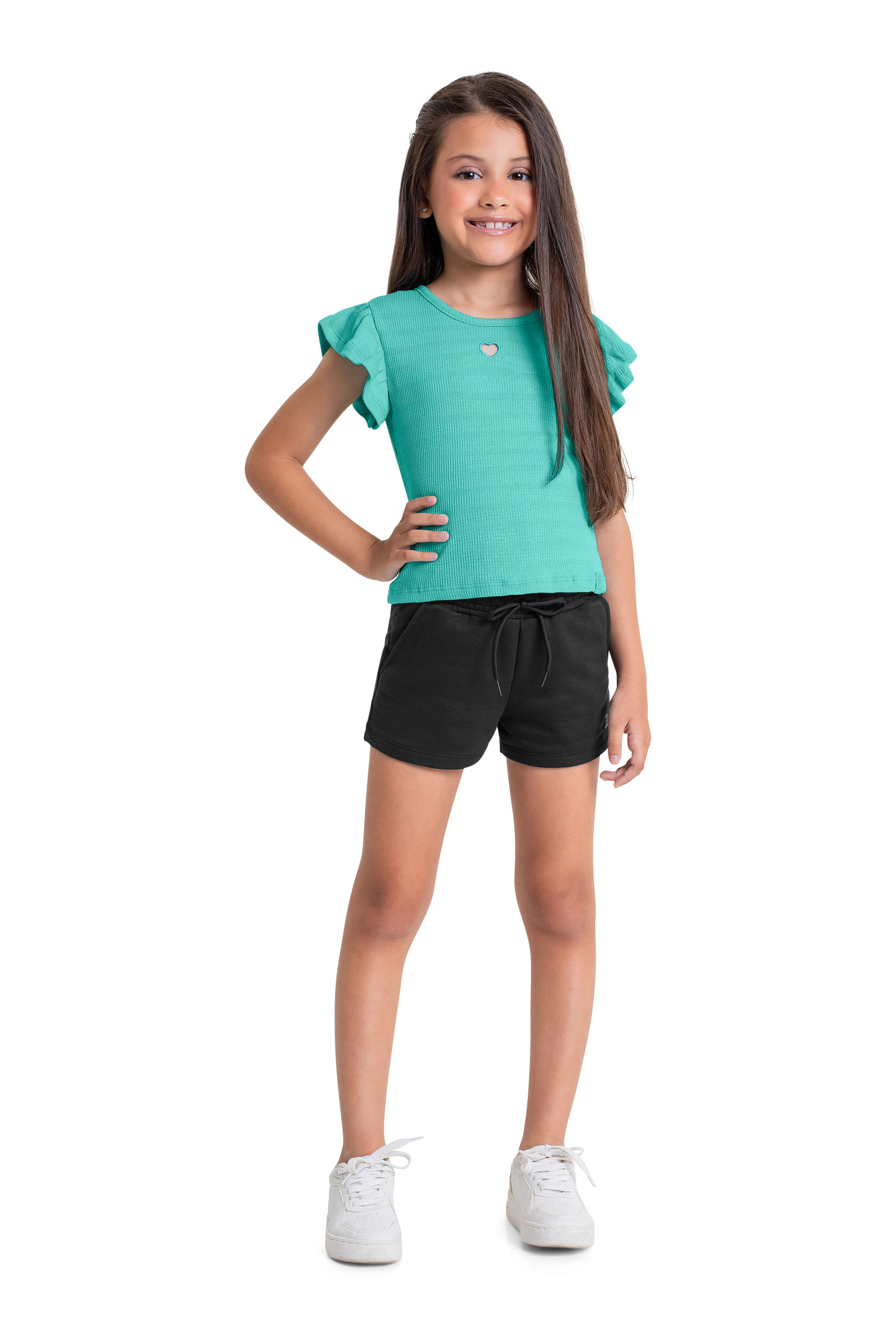 Blusa Básica Infantil para Menina (Azul) Quimby