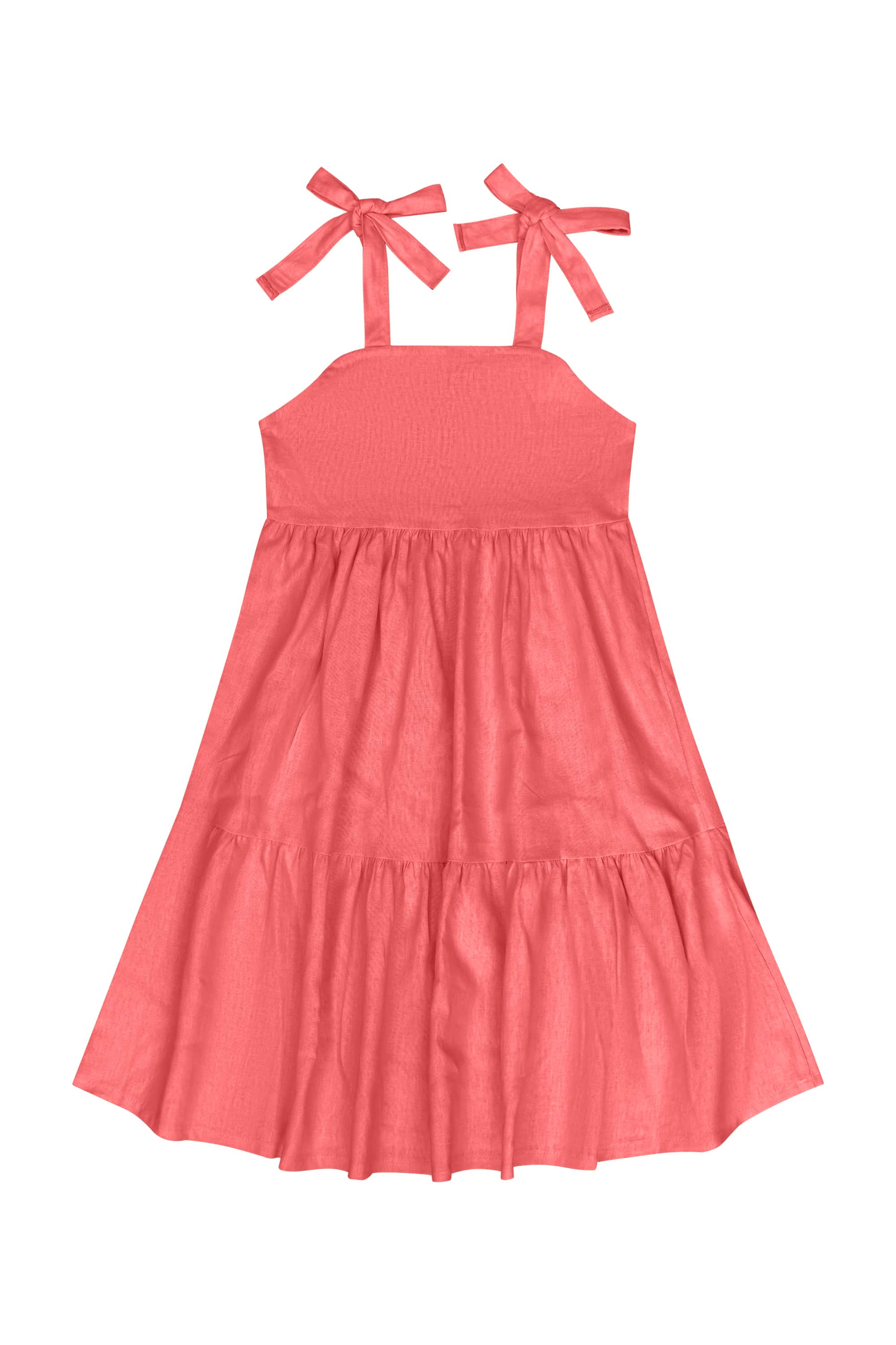 Vestido com Alças em Tecido para Menina (Coral) Guloseima - Imagem 3