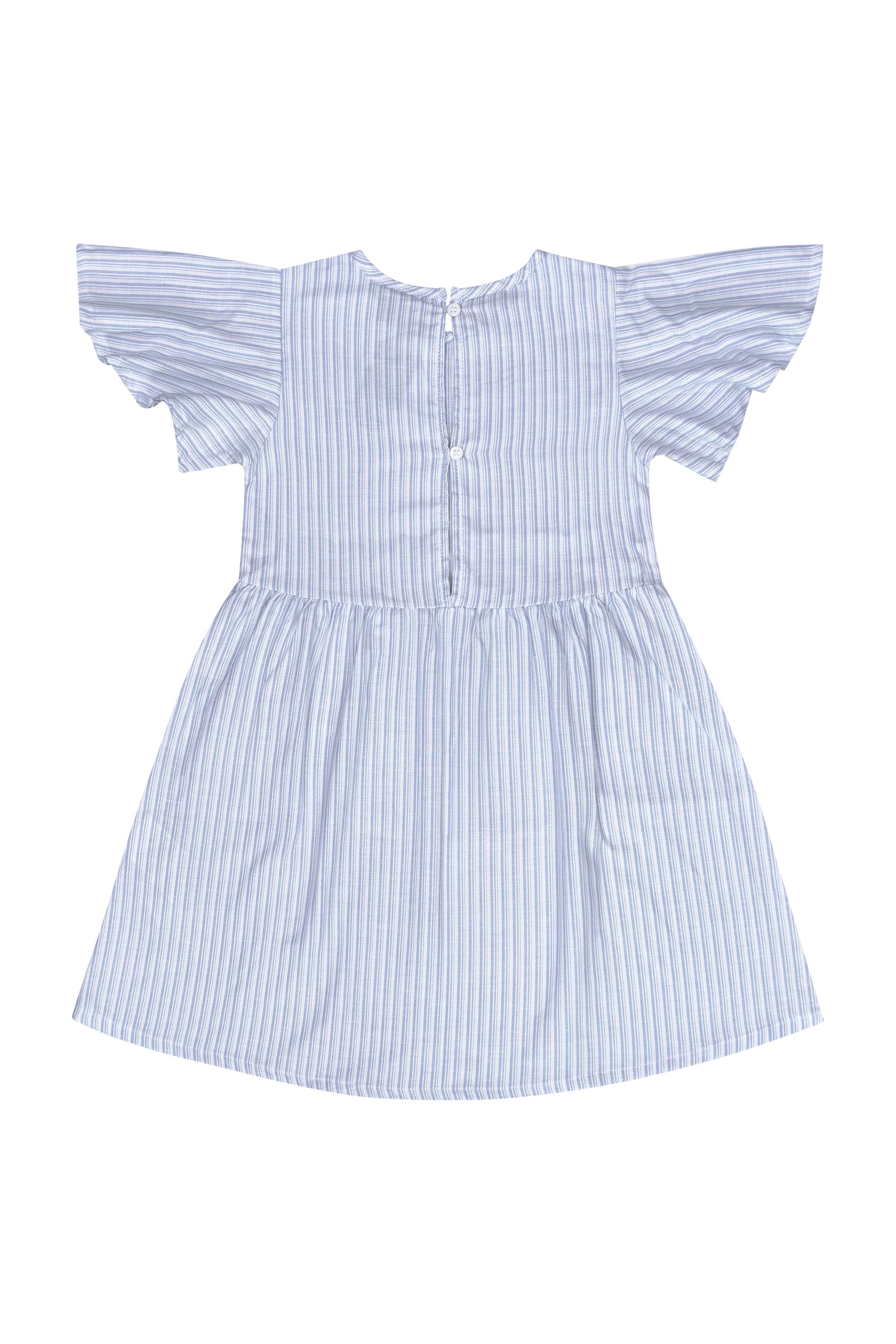Vestido Infantil Manga Curta Listrado (Azul) Guloseima - Imagem 6