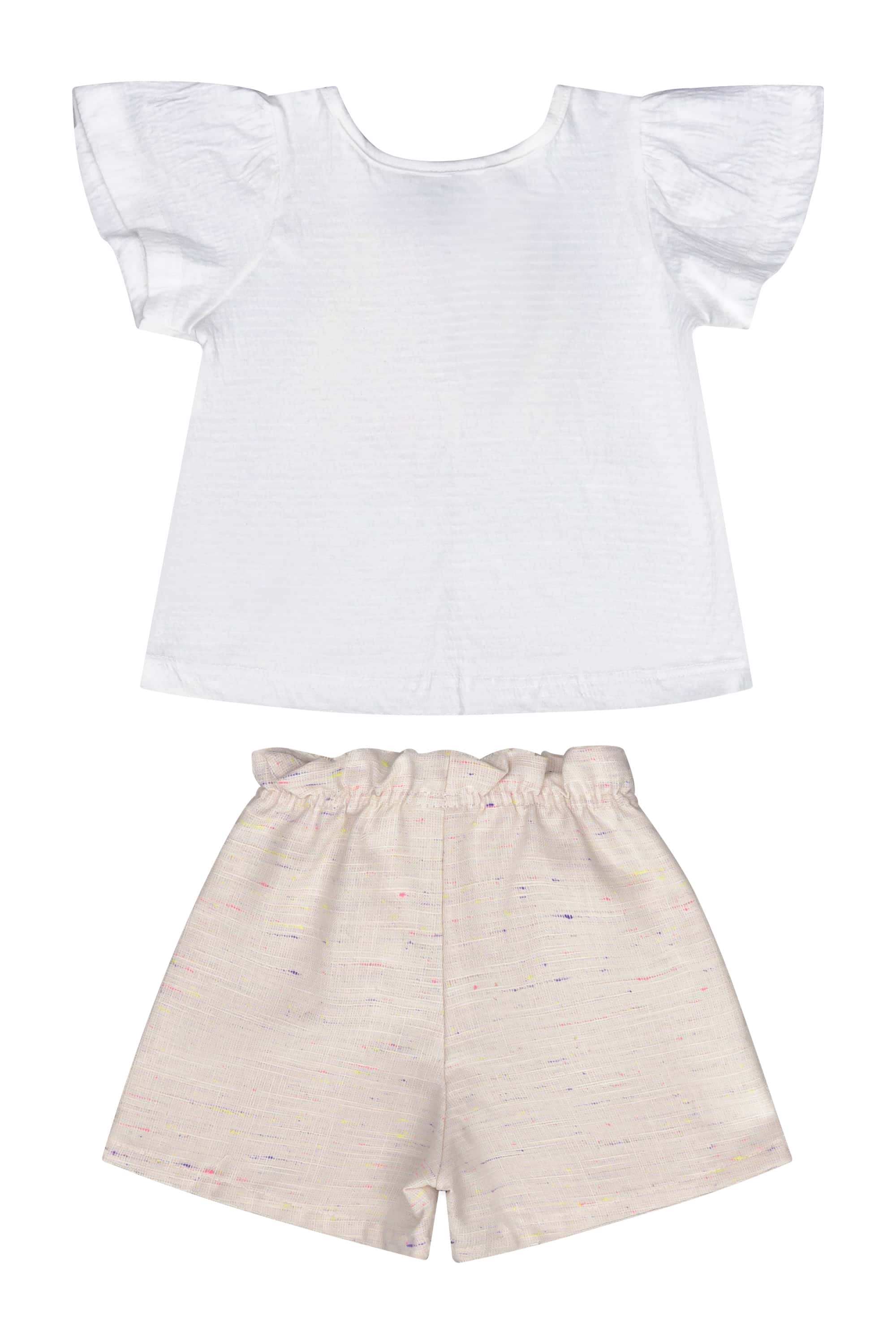 Conjunto Bebê Menina com Blusa e Shorts (Off White) Guloseima - Imagem 11