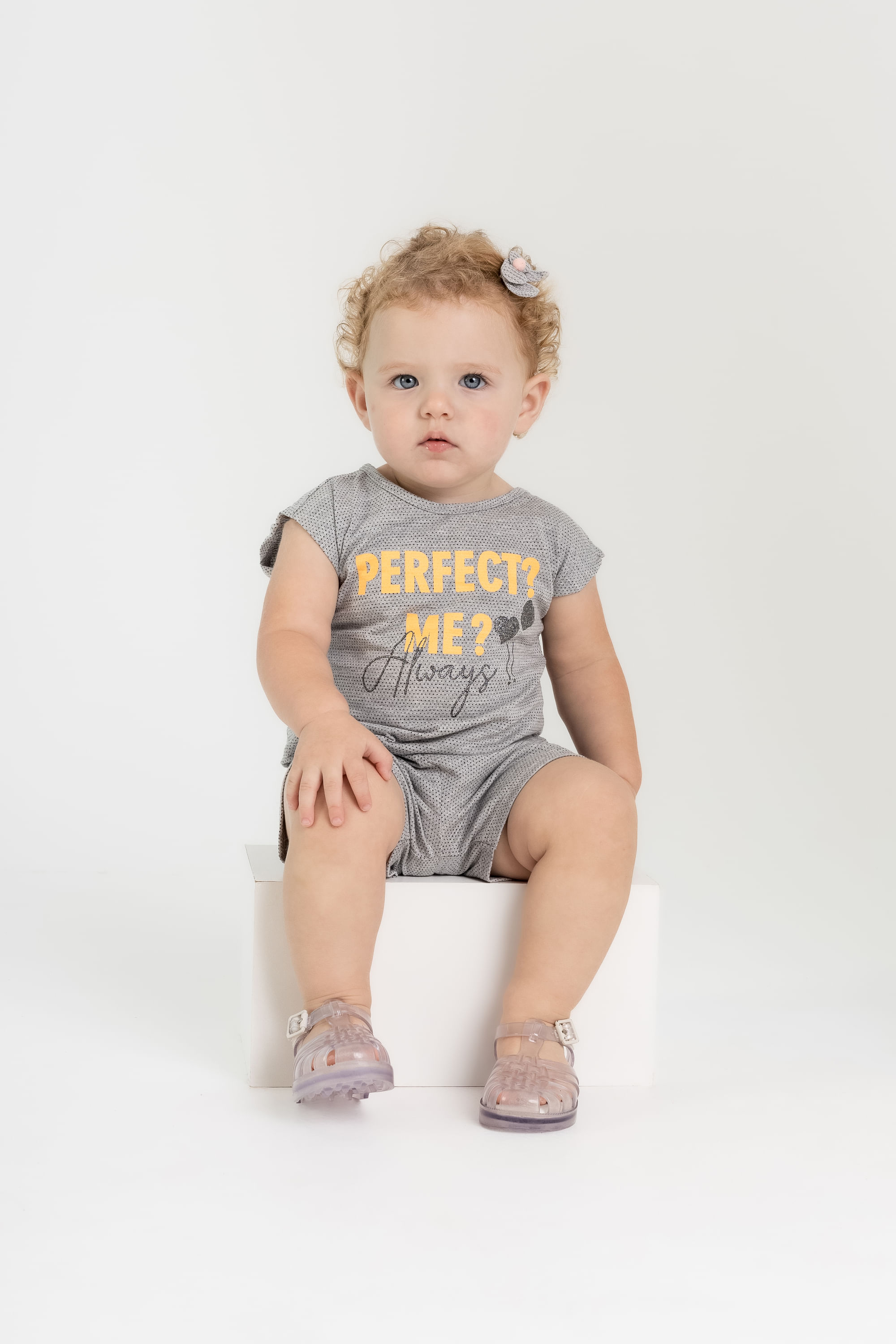 Conjunto com Blusa e Short para Bebê Menina (Cinza) Guloseima - Imagem 29