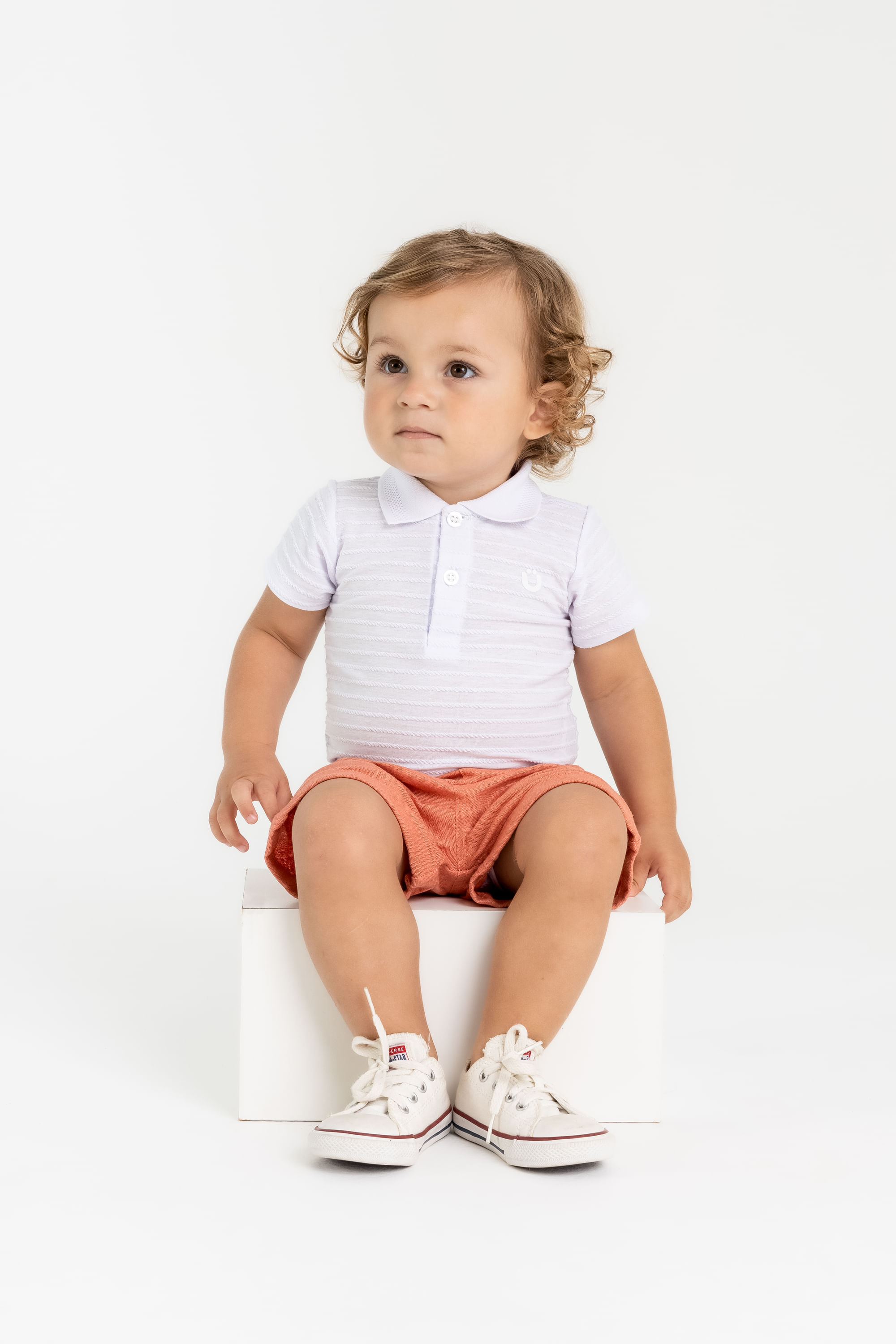 Conjunto Bebê Menino com Body e Bermuda (Branco) Guloseima - Imagem 7