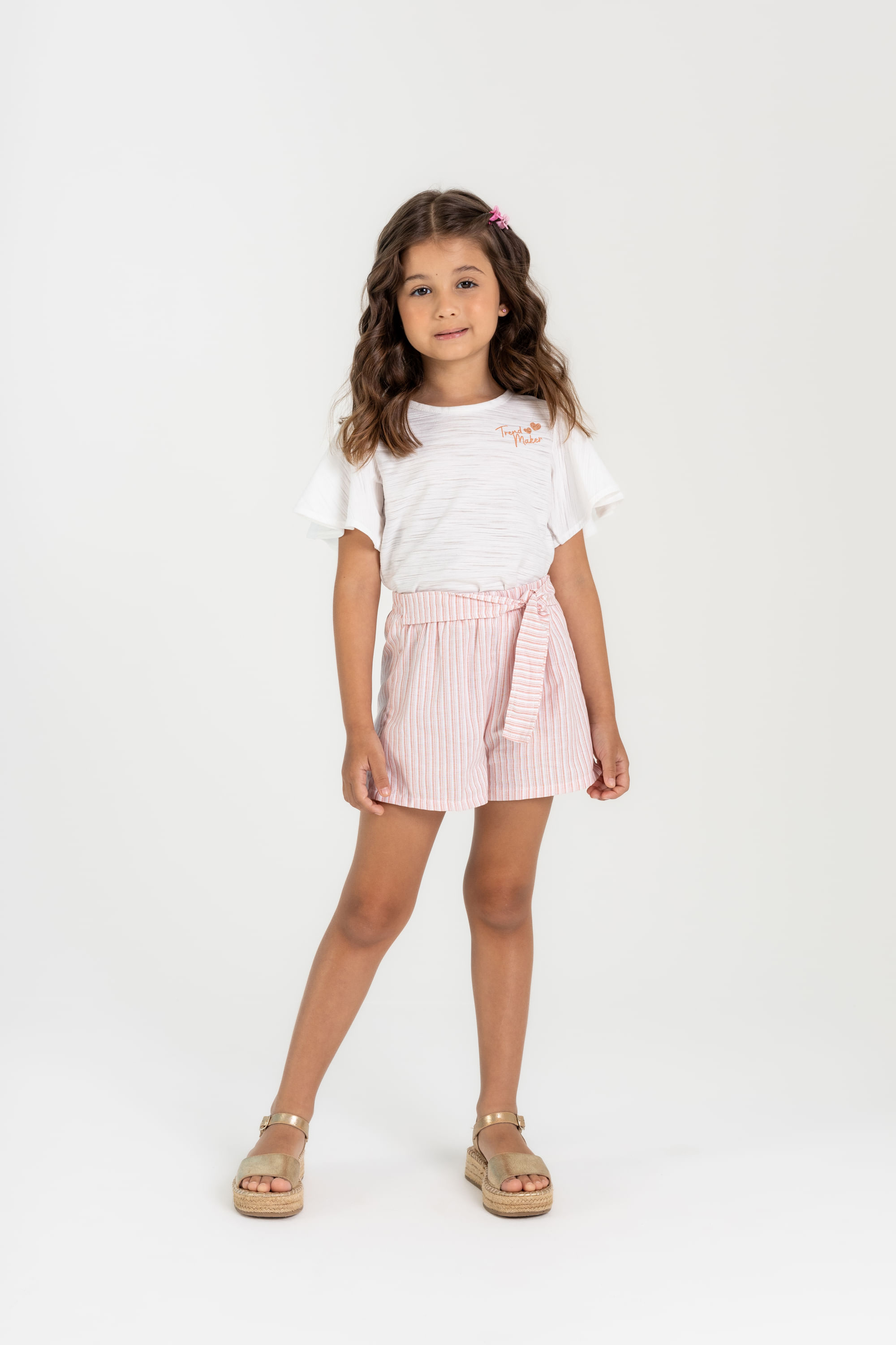 Conjunto Infantil com Blusa e Shorts (Branco) Guloseima