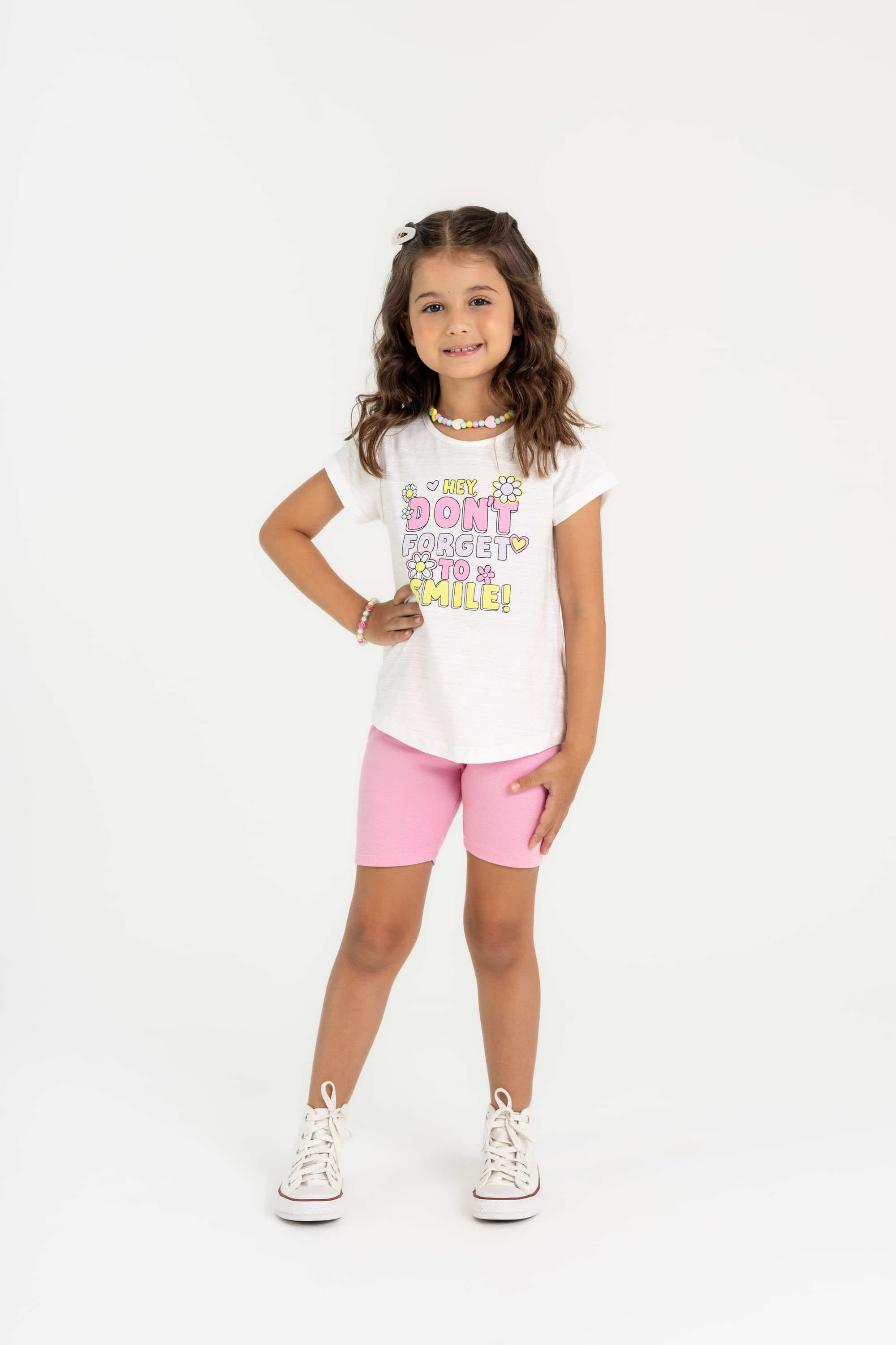 Conjunto Infantil para Menina com Blusa e Ciclista (Off White) Guloseima - Imagem 19