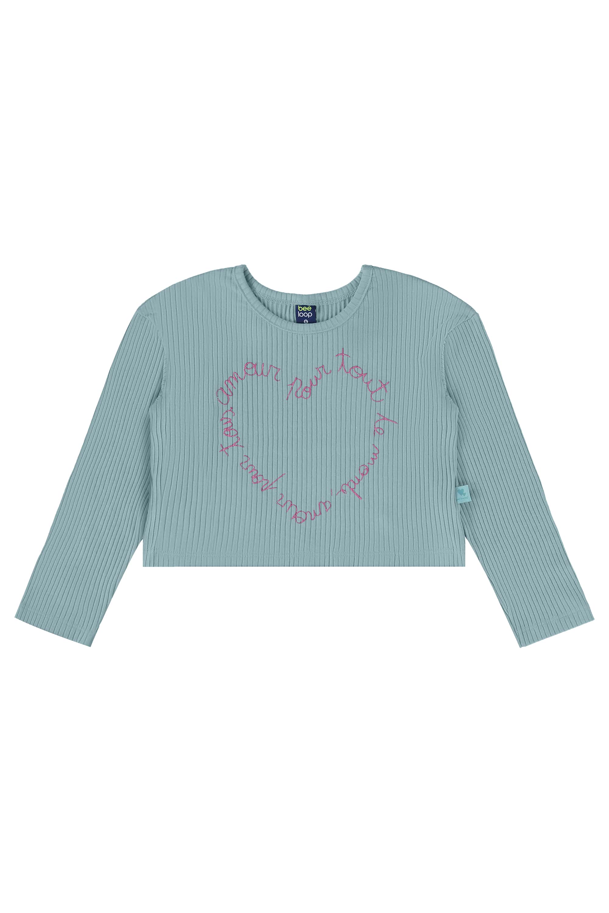Conjunto Infantil com Blusa Cropped e Calça (Azul) Bee Loop - Imagem 14